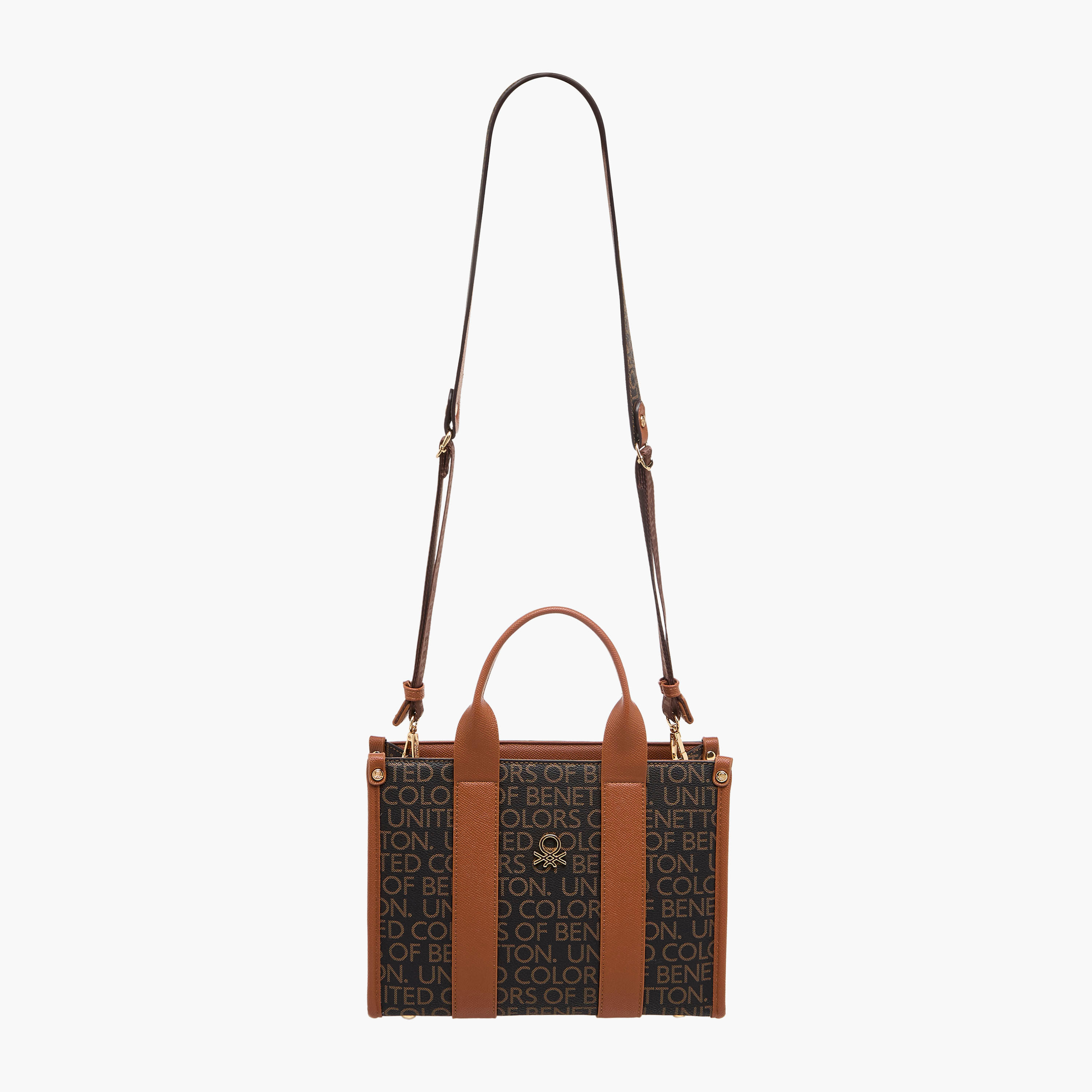 United Colors of Benetton Monogram Print Tote Bag with Detachable Strap-women-bagsandwallets-handbags-image-3