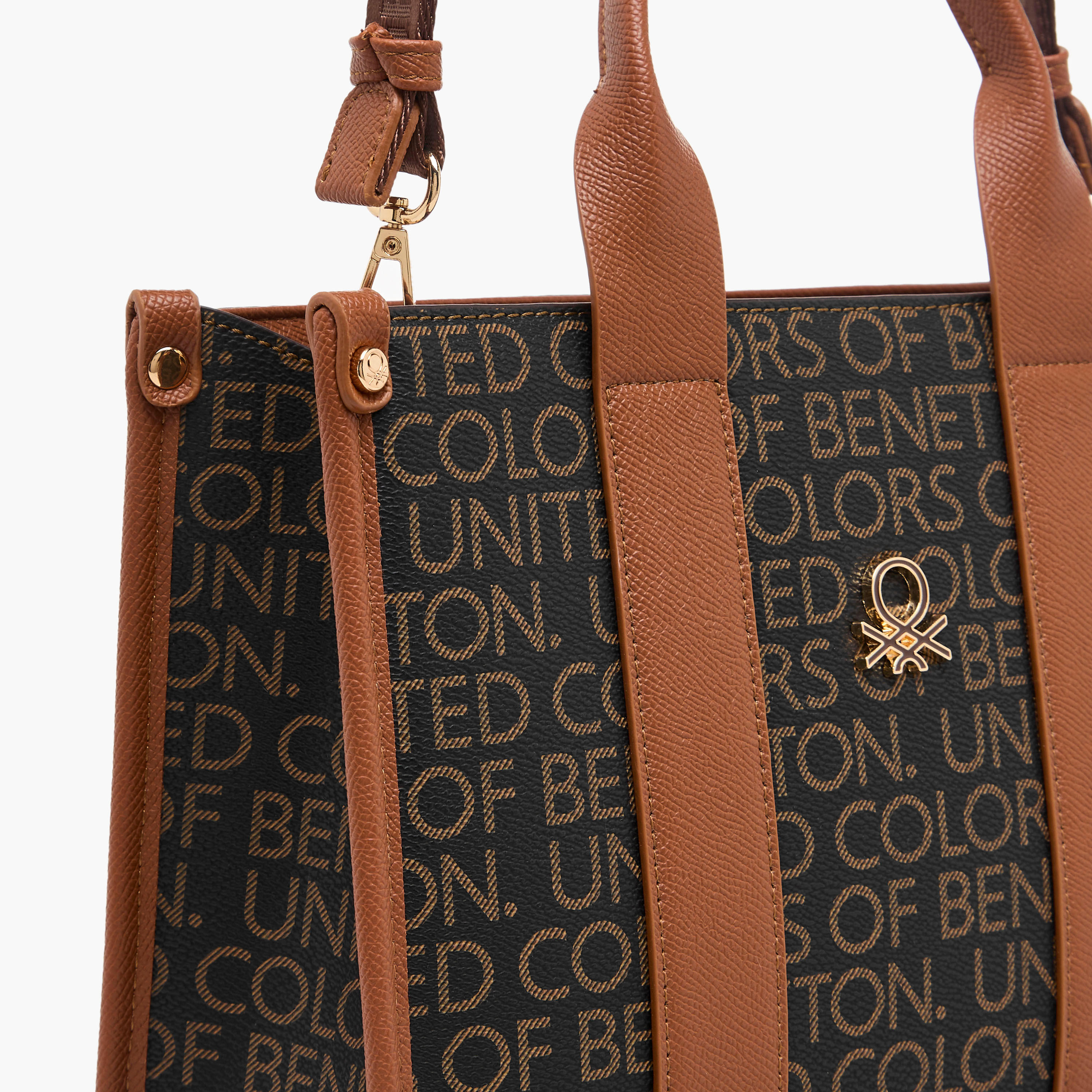 United Colors of Benetton Monogram Print Tote Bag with Detachable Strap-women-bagsandwallets-handbags-image-5