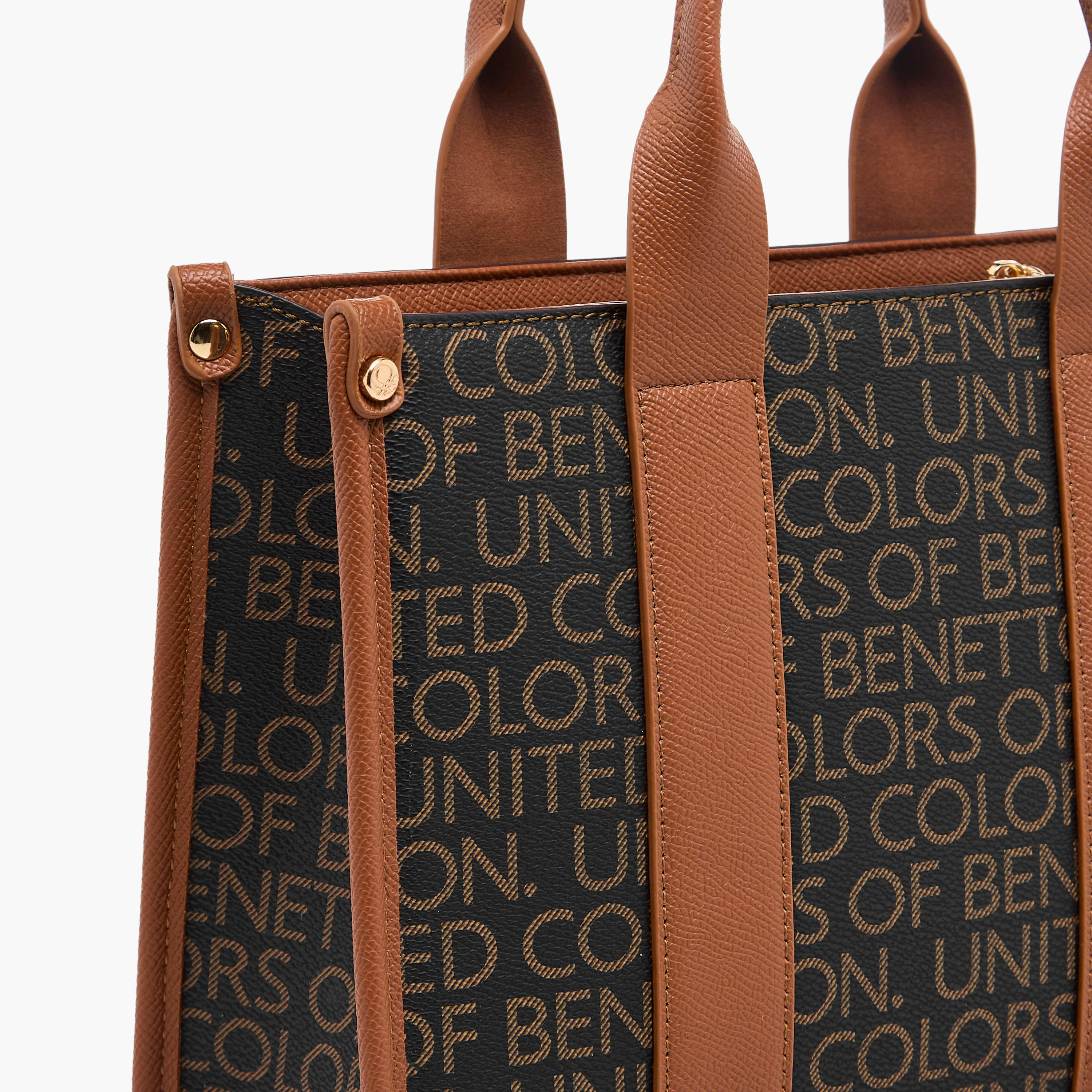United Colors of Benetton Monogram Print Tote Bag with Detachable Strap-women-bagsandwallets-handbags-image-6