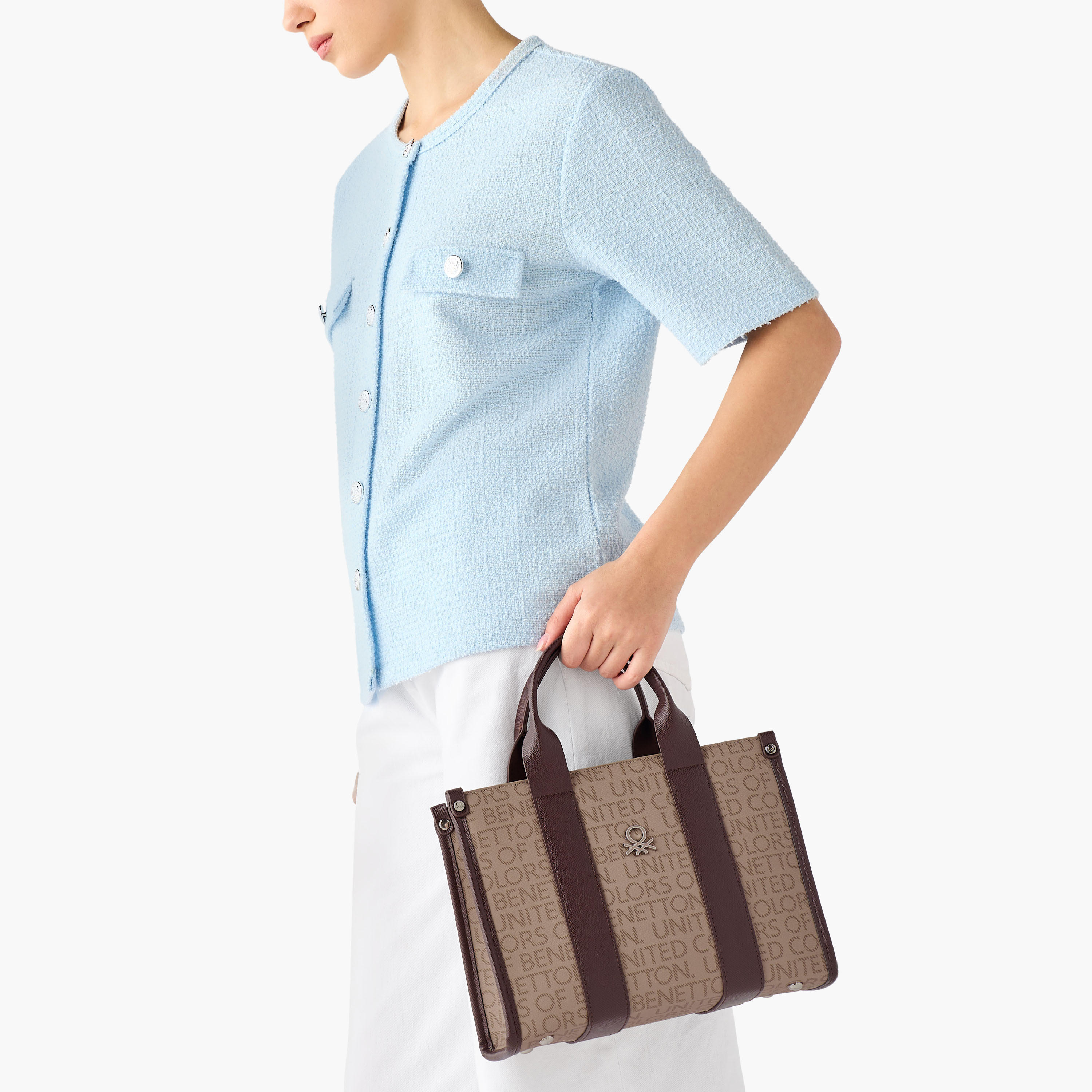 United Colors of Benetton Monogram Print Tote Bag with Detachable Strap-women-bagsandwallets-handbags-image-2