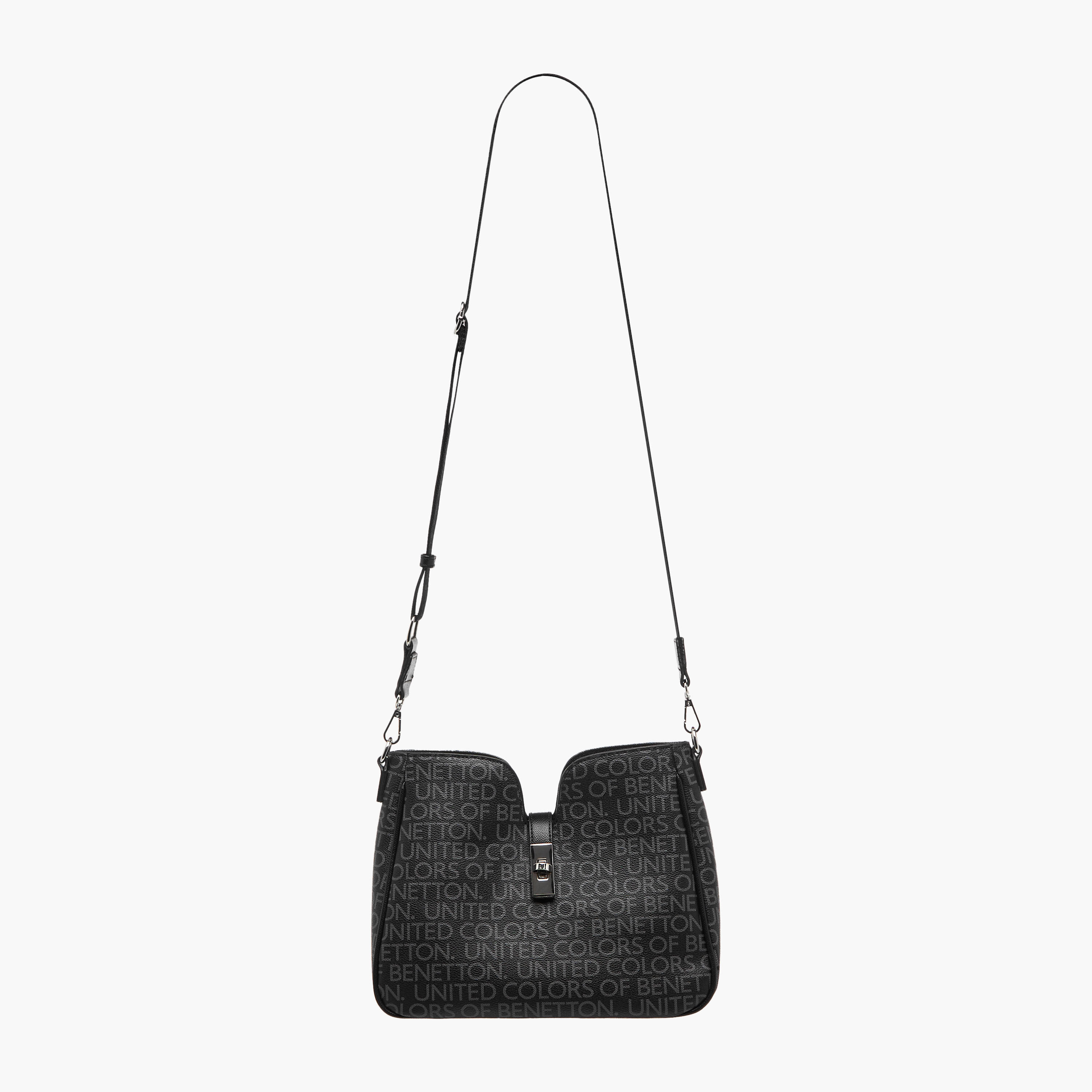 United Colors of Benetton Monogram Print Shoulder Bag with Detachable Strap-women-bagsandwallets-handbags-image-3