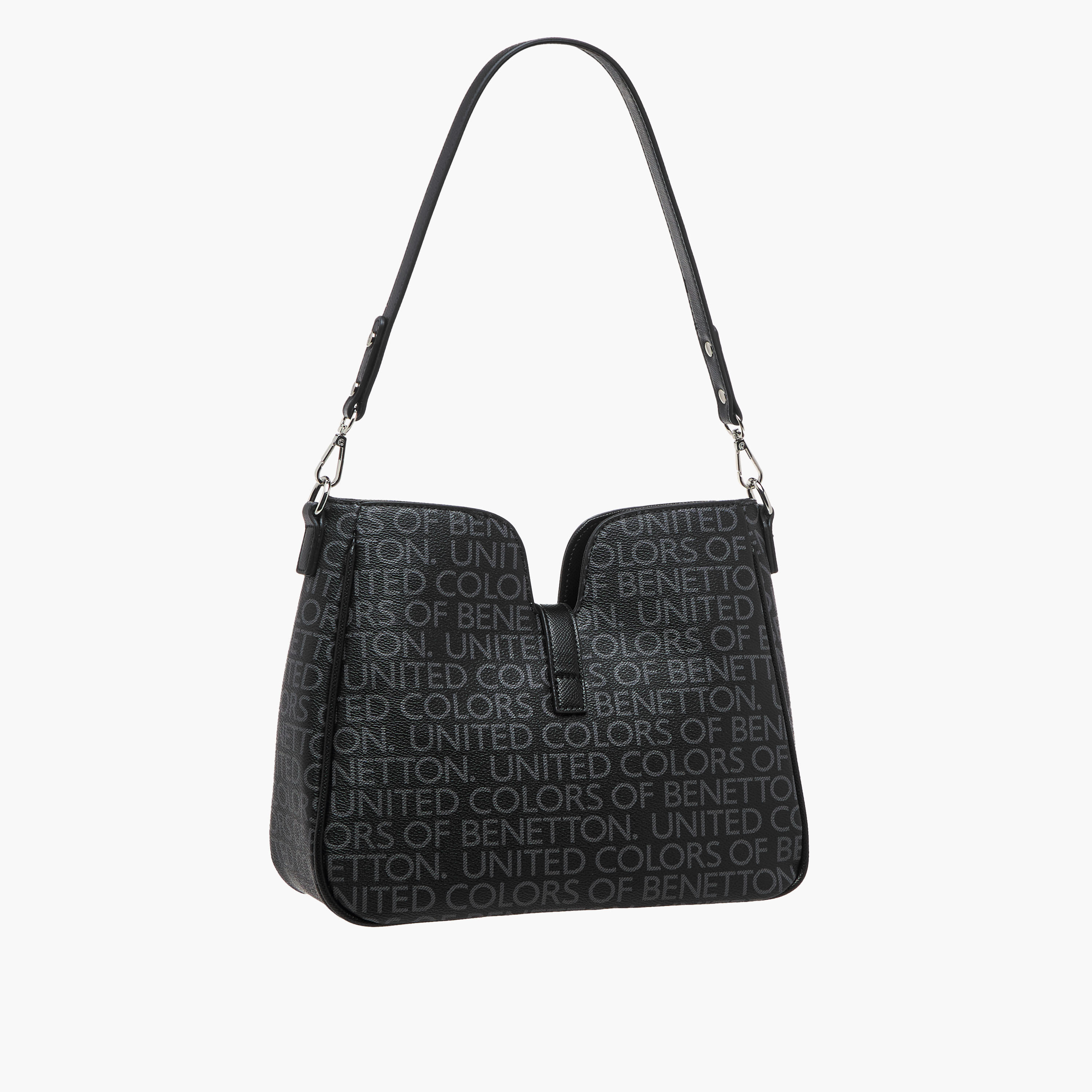 United Colors of Benetton Monogram Print Shoulder Bag with Detachable Strap-women-bagsandwallets-handbags-image-4