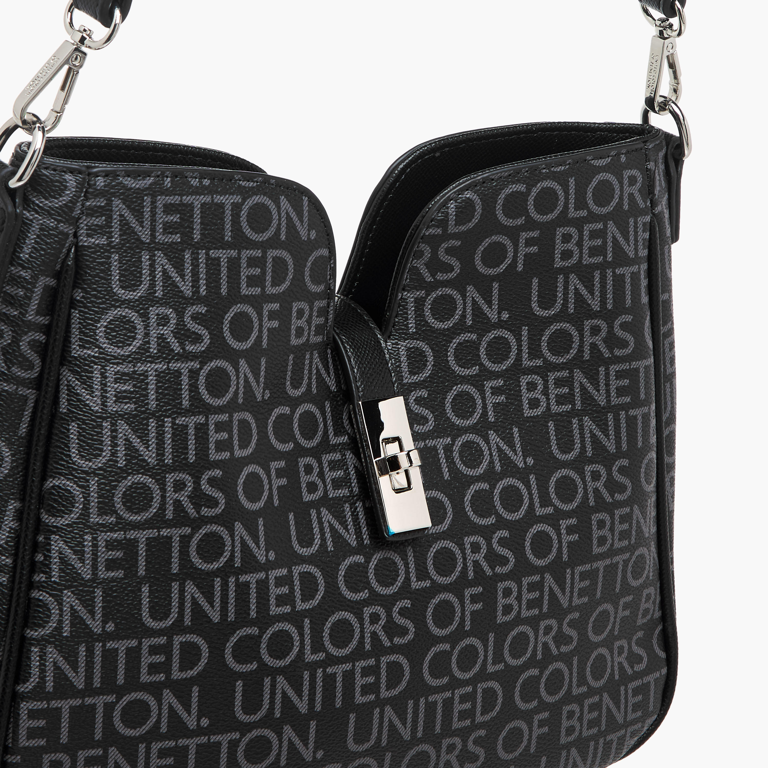 United Colors of Benetton Monogram Print Shoulder Bag with Detachable Strap-women-bagsandwallets-handbags-image-5