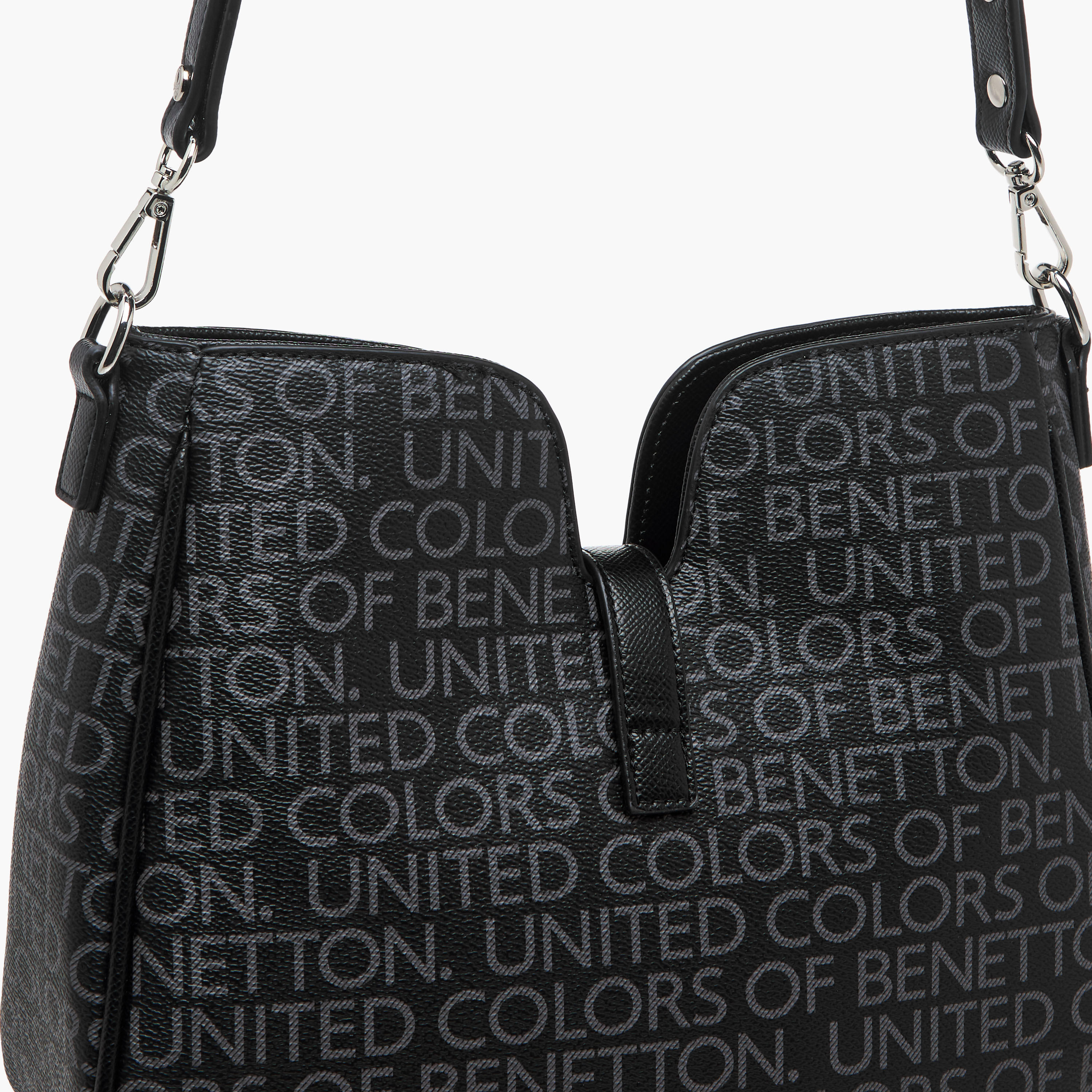 United Colors of Benetton Monogram Print Shoulder Bag with Detachable Strap-women-bagsandwallets-handbags-image-6