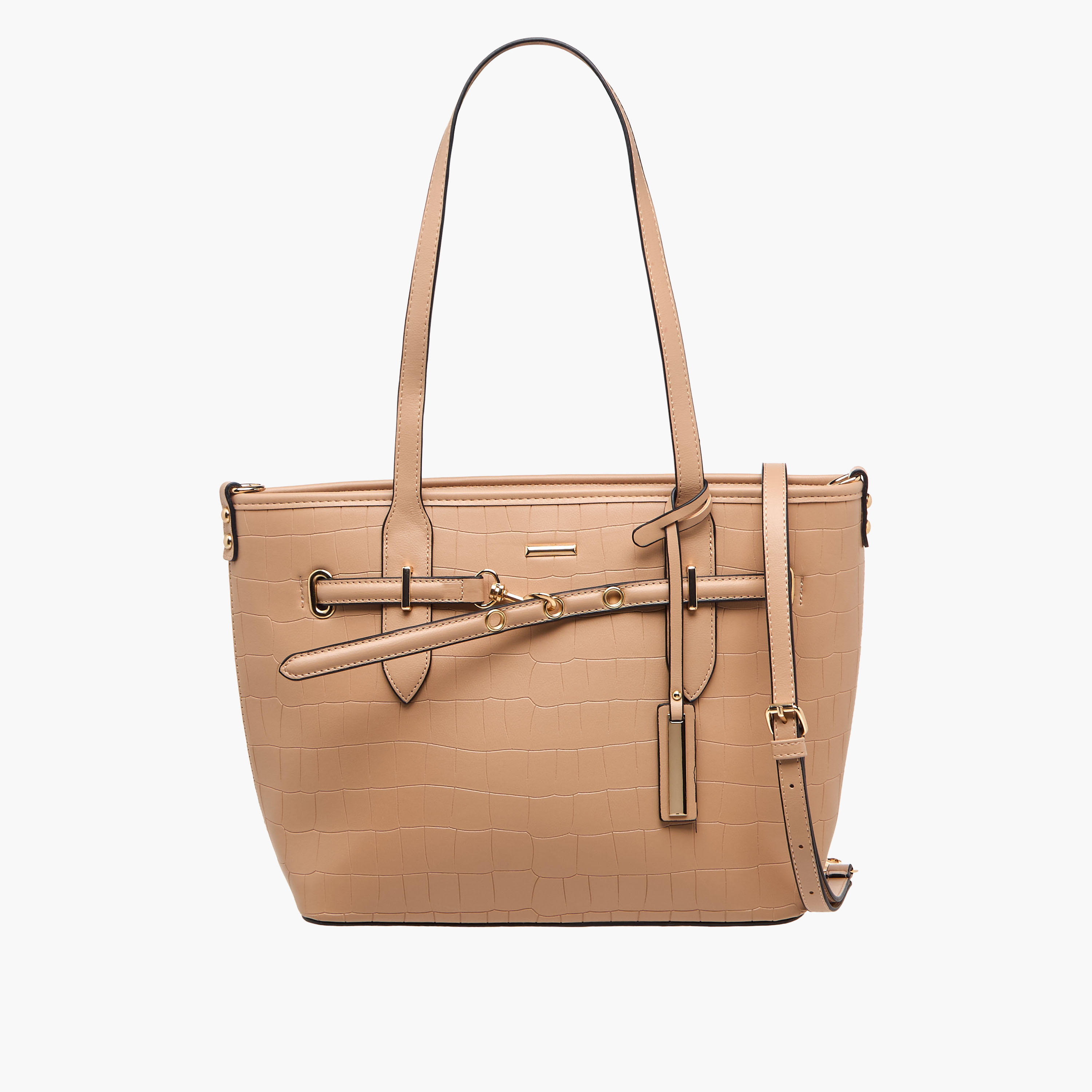 Sasha Sam Textured Tote Bag with Knot Detail-women-bagsandwallets-handbags-image-1