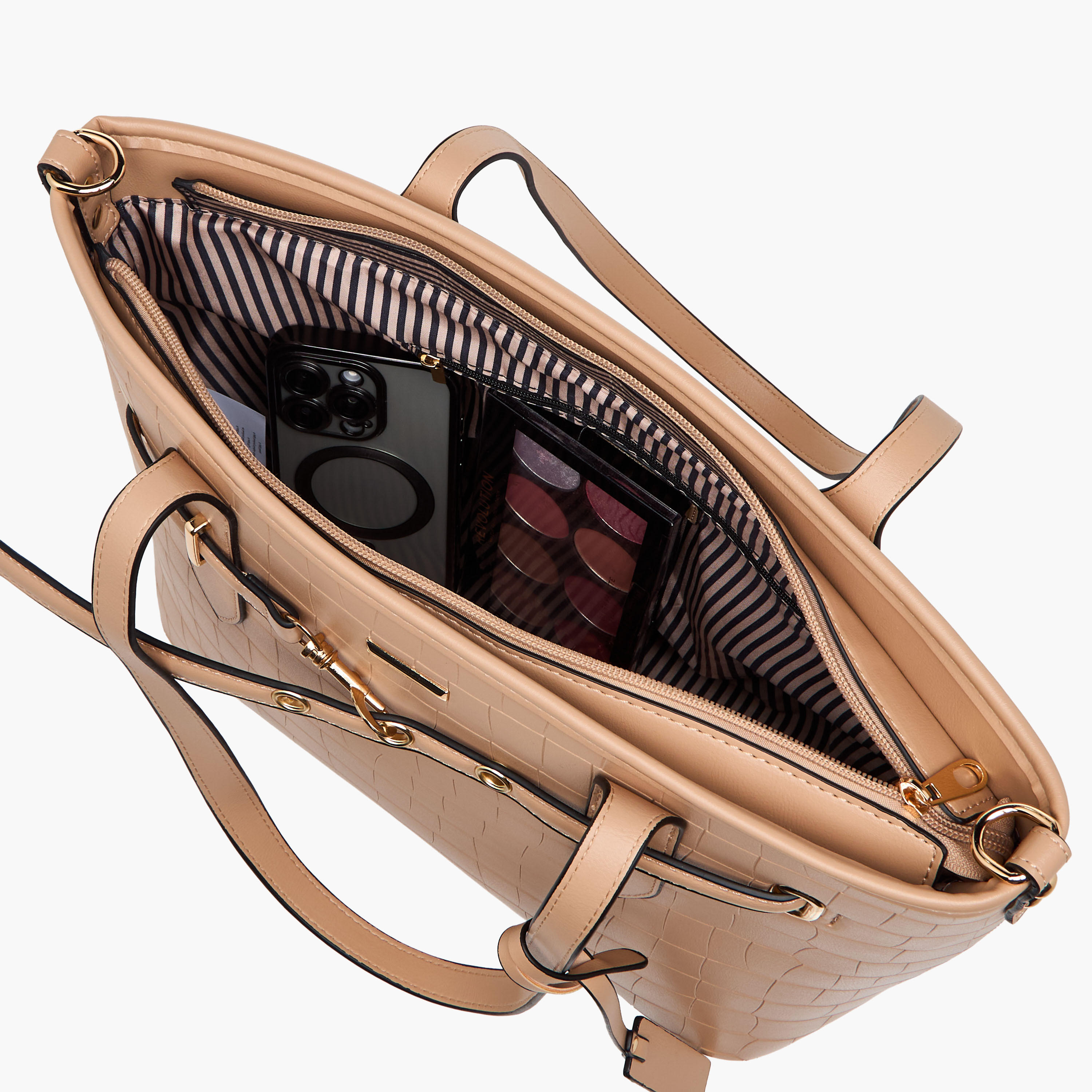 Sasha Sam Textured Tote Bag with Knot Detail-women-bagsandwallets-handbags-image-9