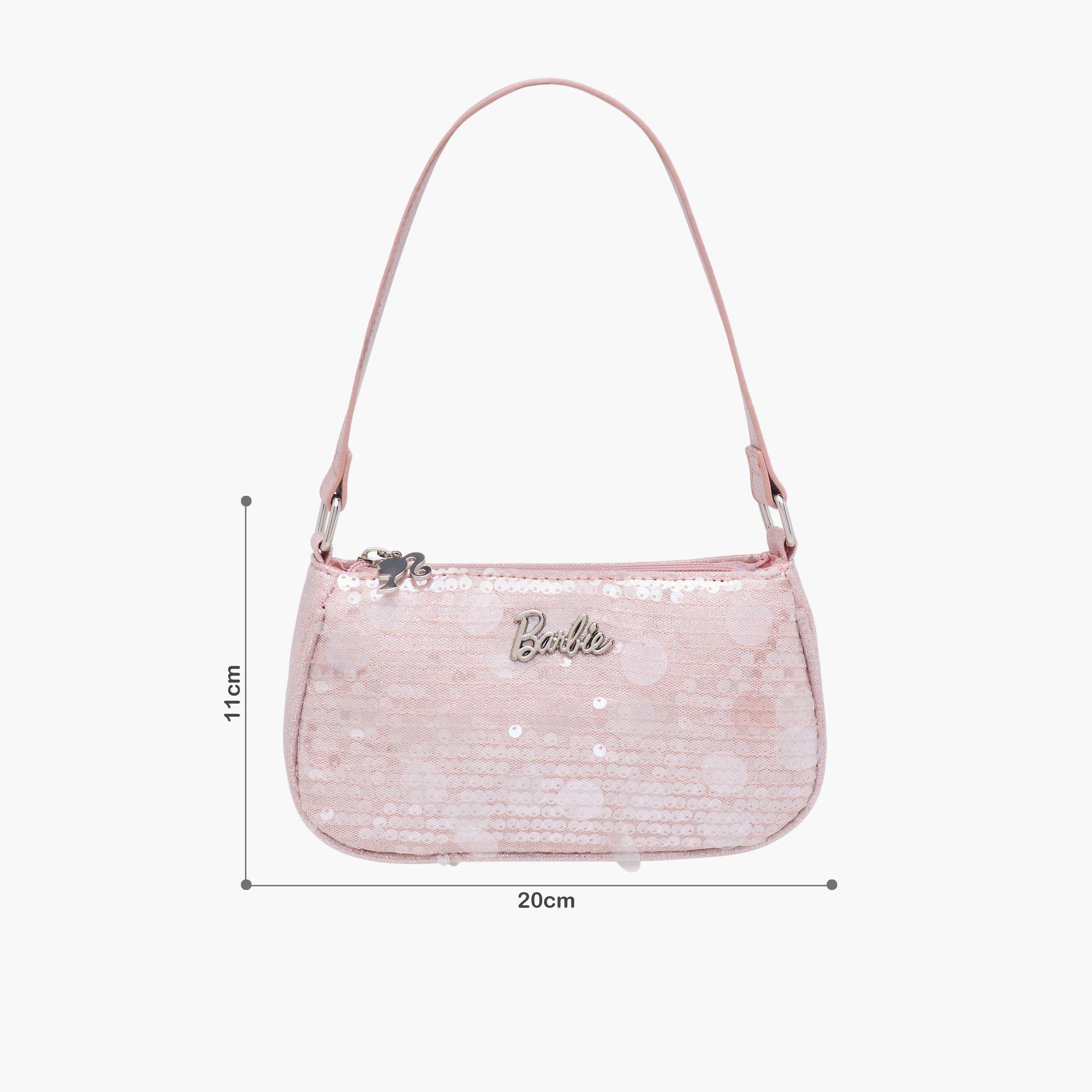Barbie Embellished Shoulder Bag with Strap Handle-girls-accessories-bags-image-2