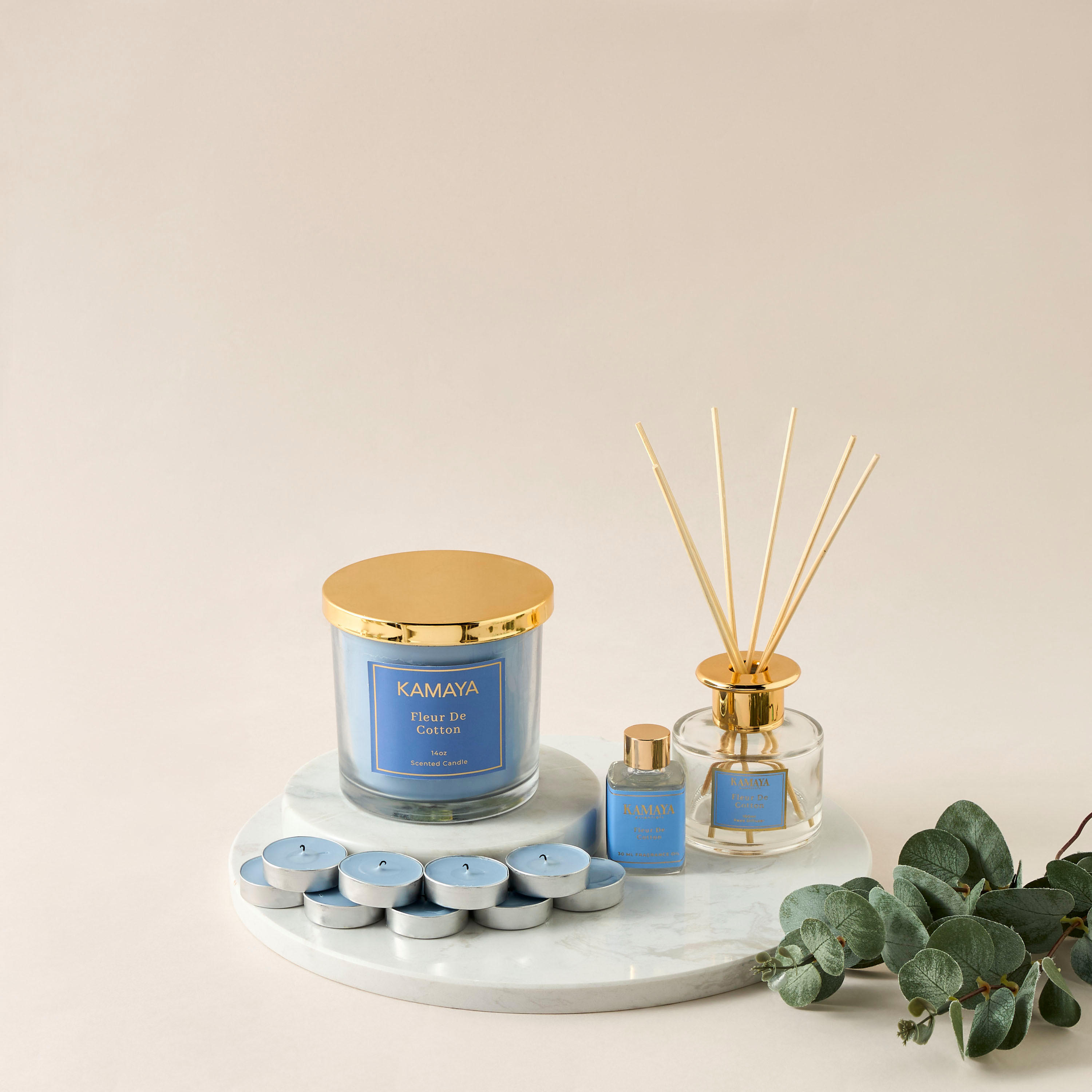 شموع صغيرة معطرة 9 قطع برائحة فلور دي كوتن من كامايا - 10 جرام-household-homefragrance-candles-image-5
