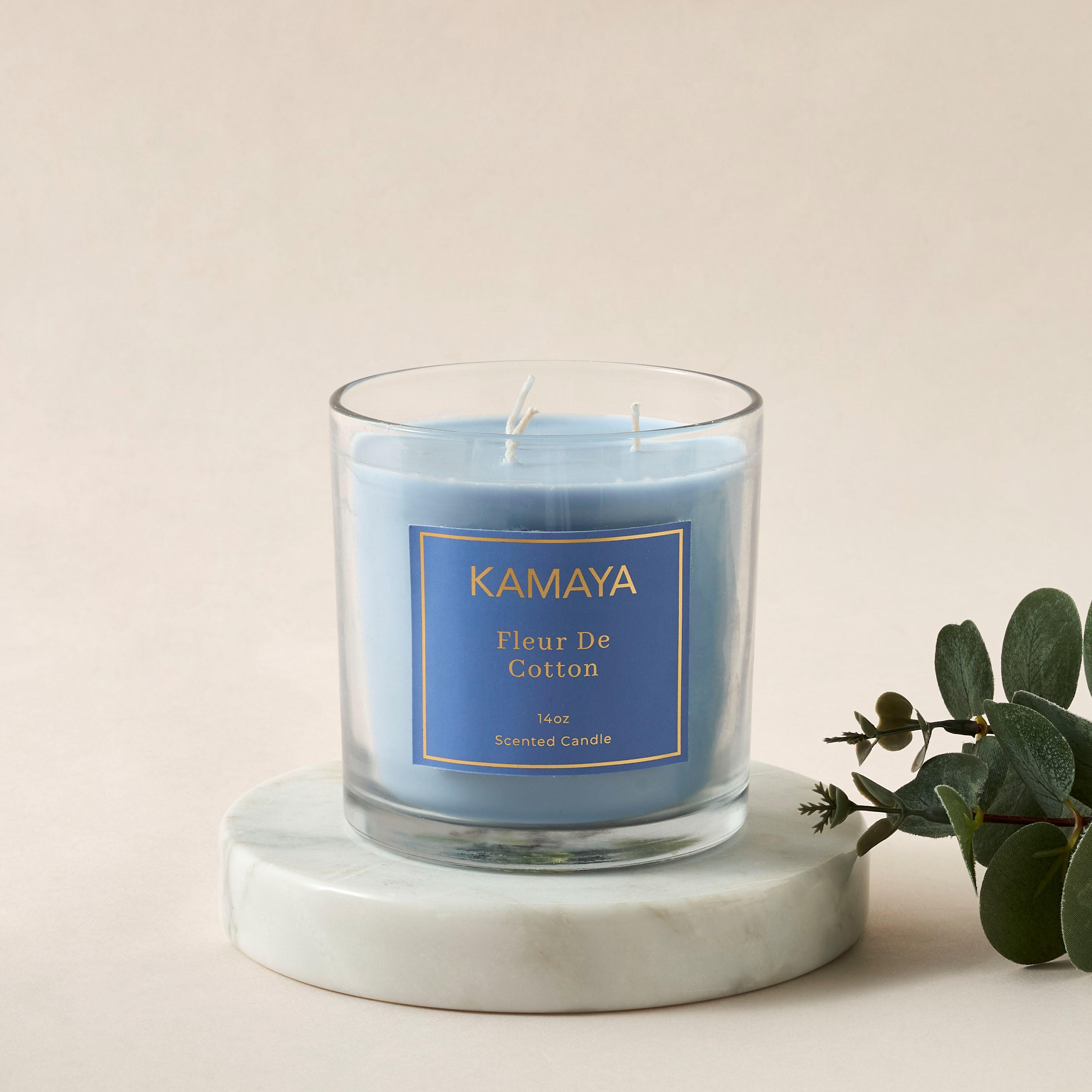 Kamaya Fleur De Cotton Scented 3-Wick Jar Candle - 400 gms-household-homefragrance-candles-image-1
