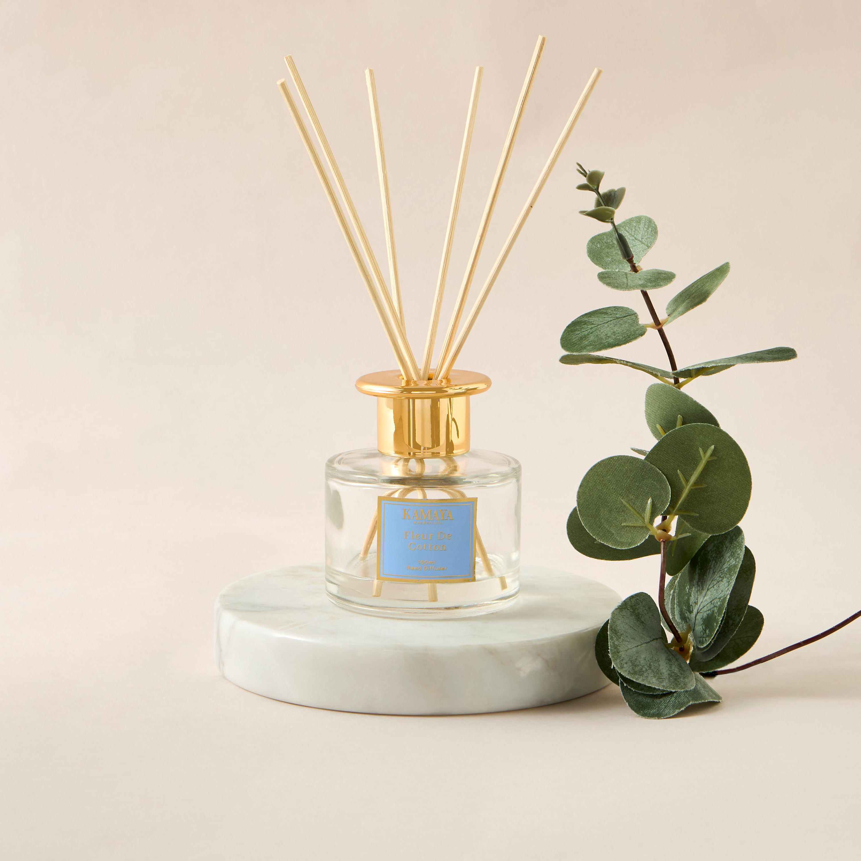 Kamaya Fleur De Cotton Scented Reed Diffuser Set - 100 ml-household-homefragrance-reeddiffusers-image-1