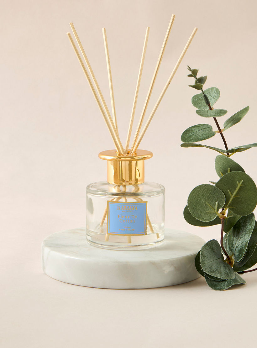 Kamaya Fleur De Cotton Scented Reed Diffuser Set - 100 ml-household-homefragrance-reeddiffusers-image-1