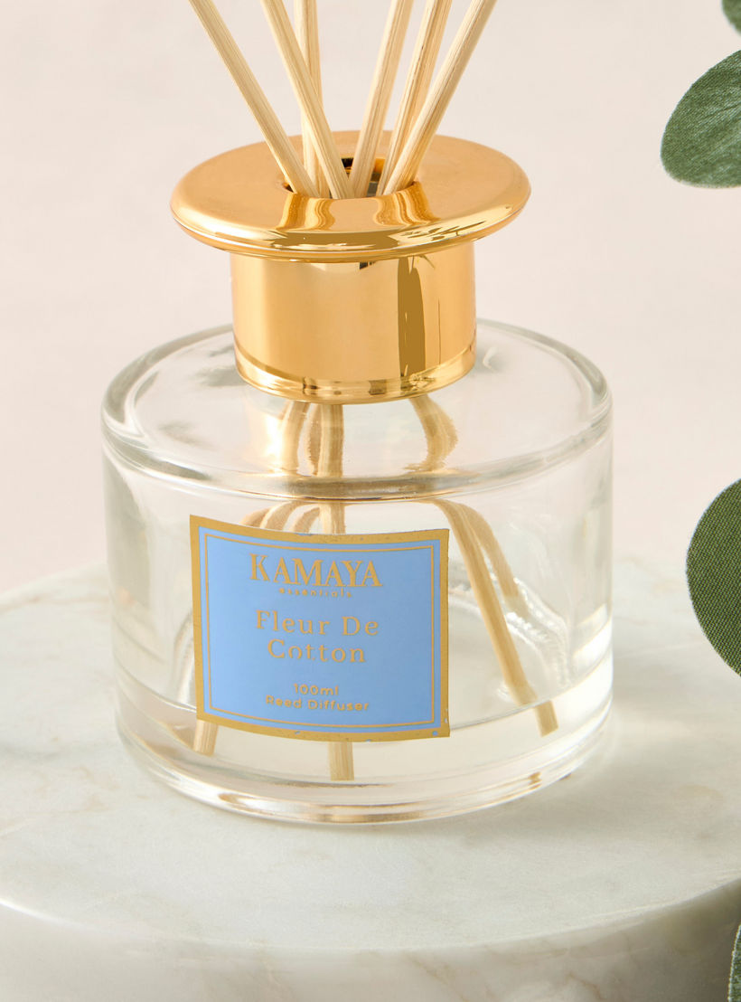 Kamaya Fleur De Cotton Scented Reed Diffuser Set - 100 ml-household-homefragrance-reeddiffusers-image-2
