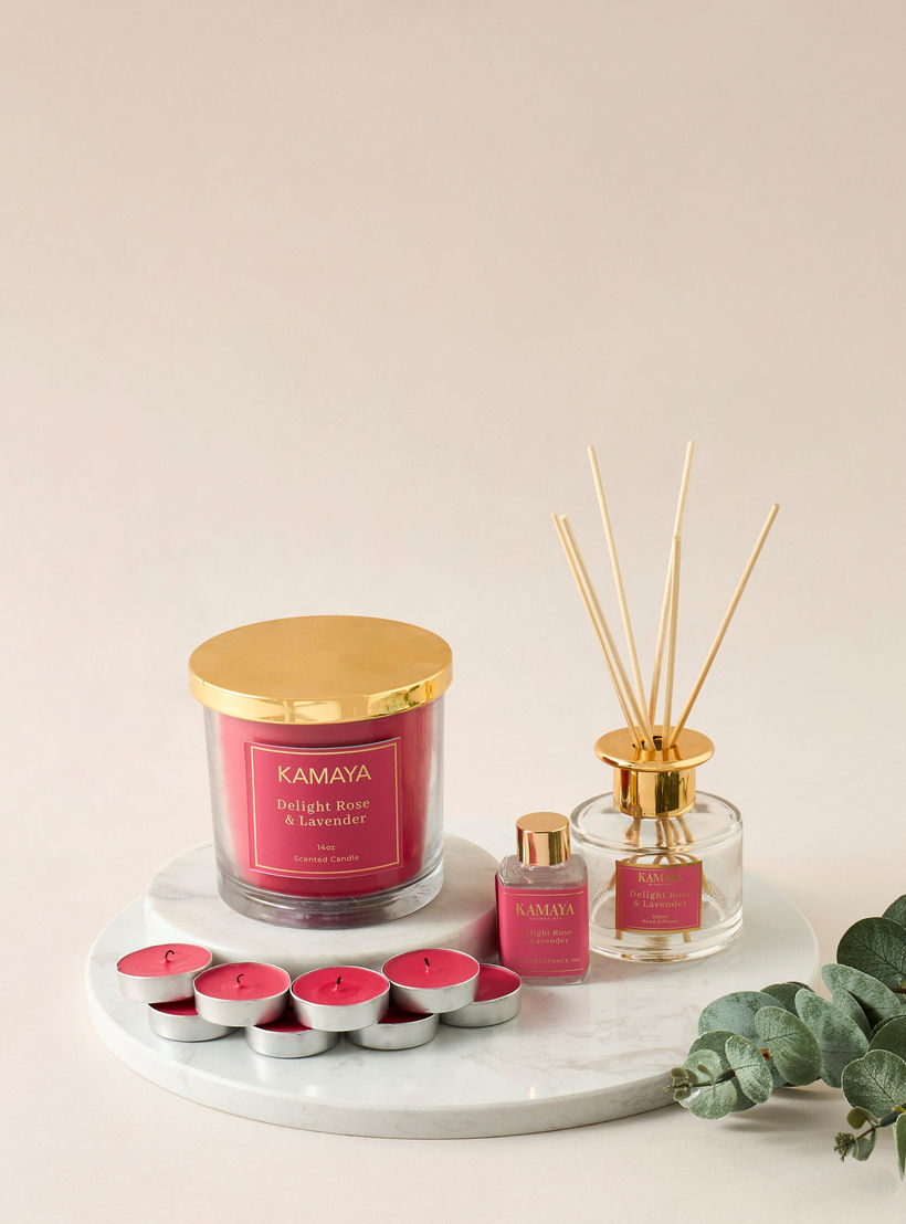 Kamaya Rose & Lavender 3-Wick Jar Candle - 400 gms-household-homefragrance-candles-image-5