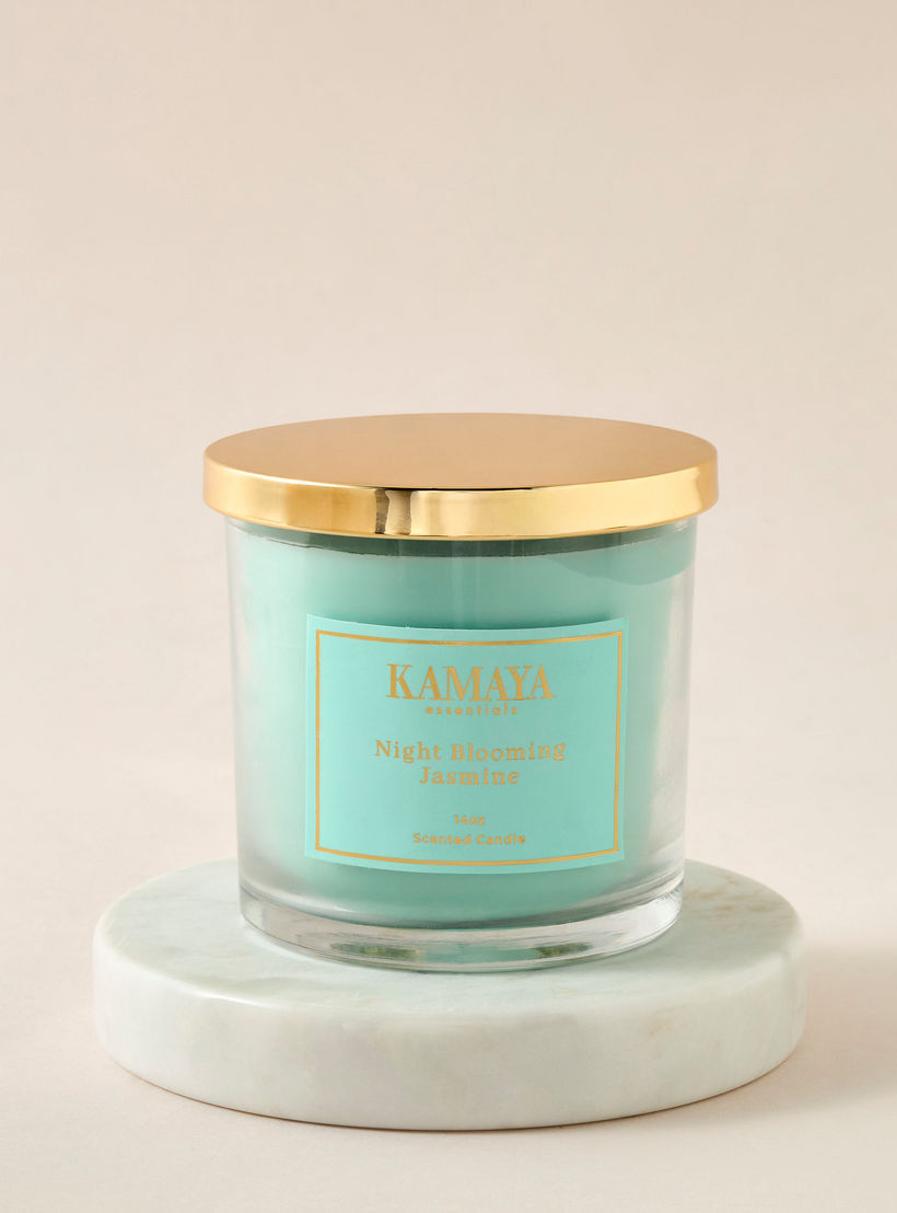 Kamaya Night Blooming Jasmine Scented Jar Candle - 400 g-household-homefragrance-candles-image-2