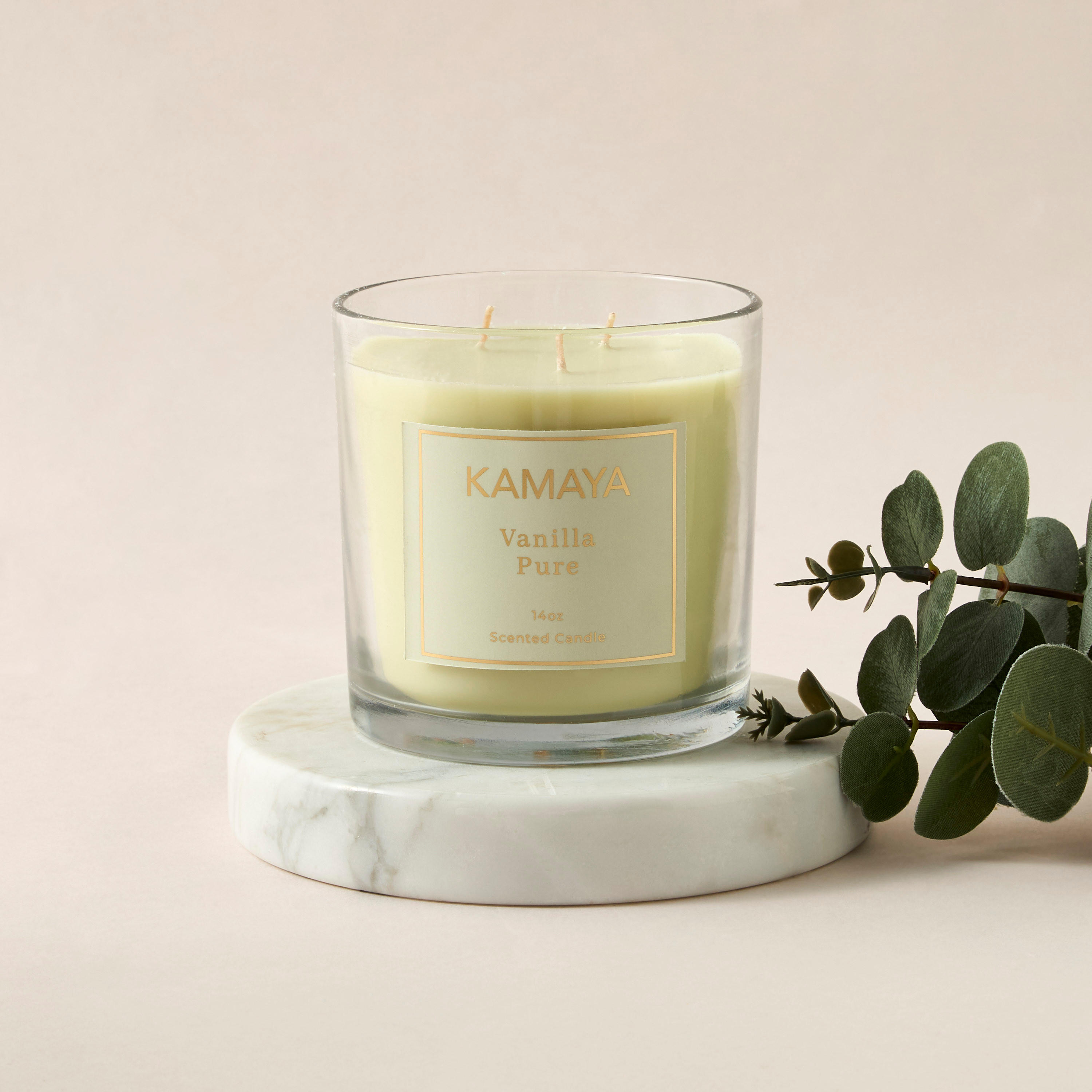 جرة شموع بـ3 فتائل فانيليا بيور من كامايا - 400 جم-household-homefragrance-candles-image-1