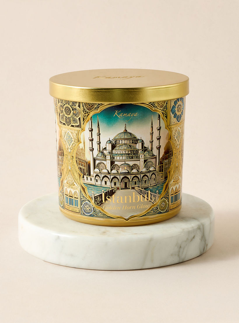 Kamaya Golder Horn Glow Scented Jar Candle - 400 gms-household-homefragrance-candles-image-2
