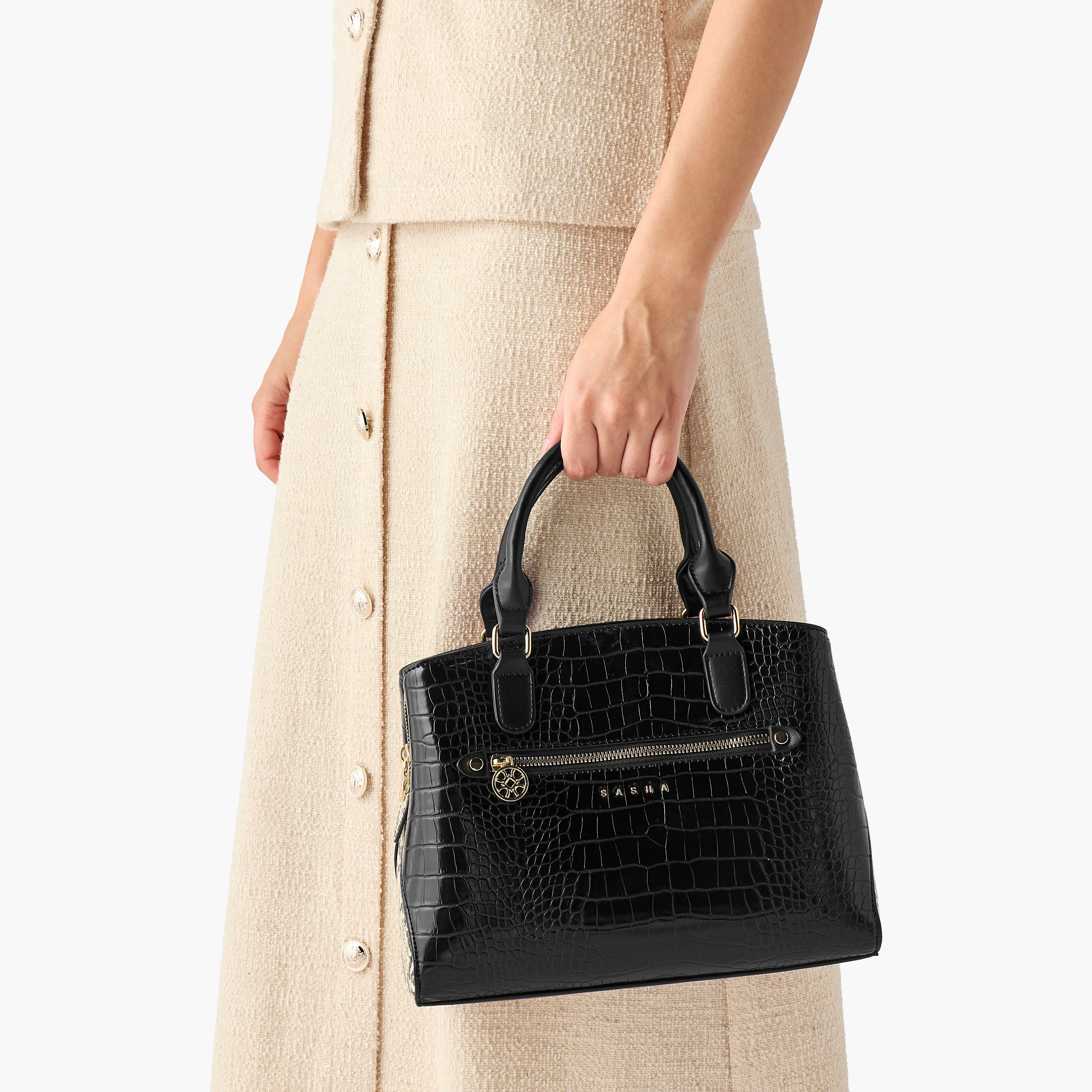 Sasha Kodes Animal Print Tote Bag with Double Handles-women-bagsandwallets-handbags-image-2