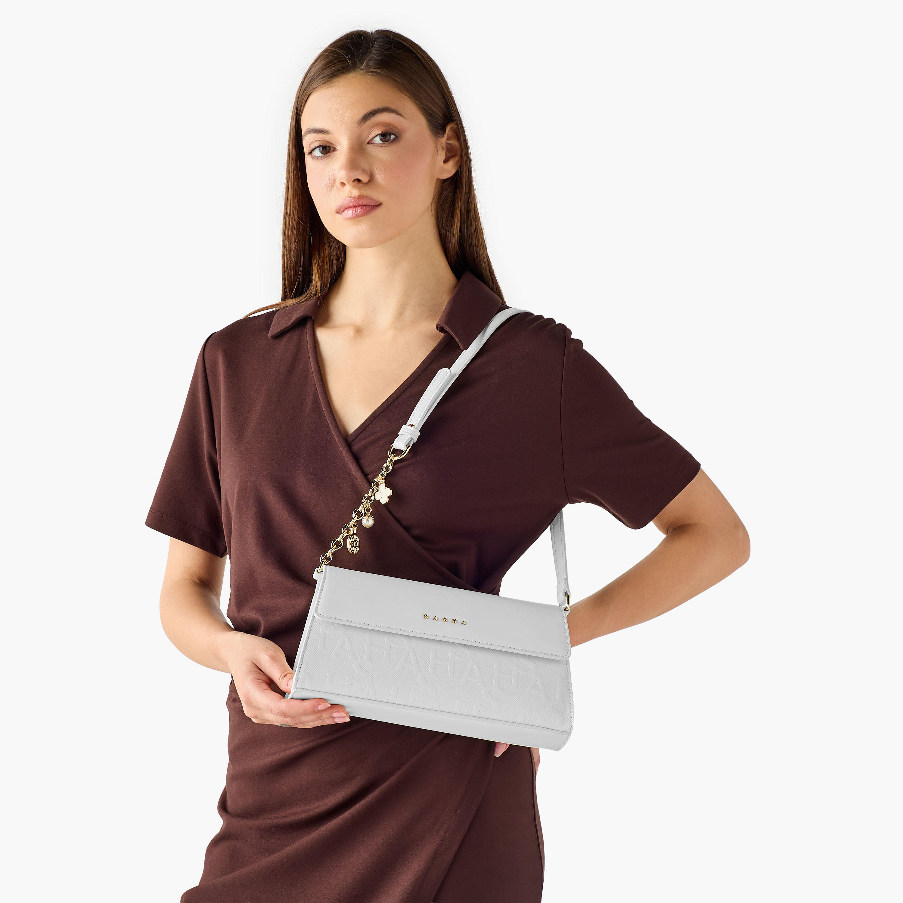 شنطة كتف بارزة الملمس مع حزام قابل للتعديل للنساء من ساشا كودز-women-bagsandwallets-handbags-image-2