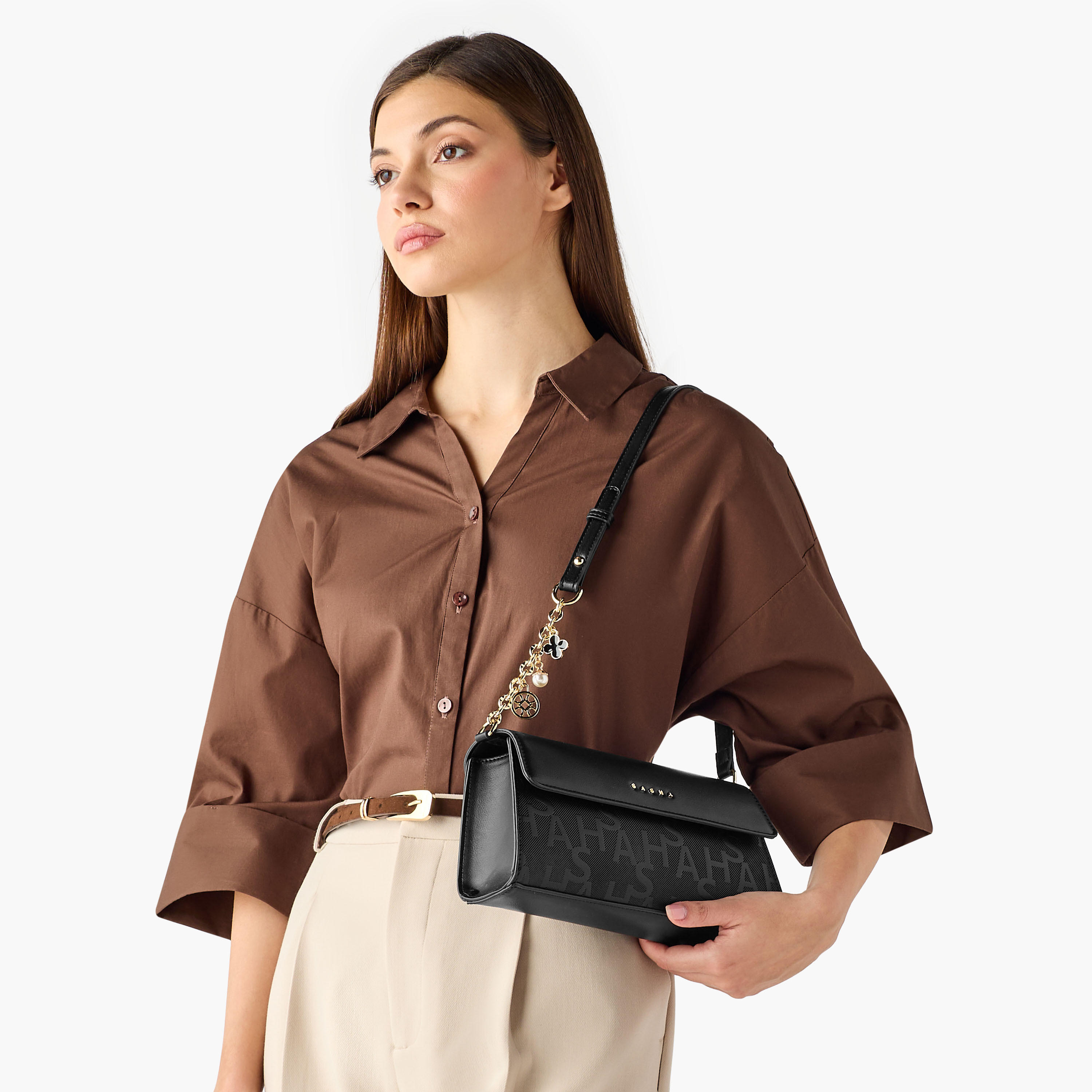 شنطة كتف بارزة الملمس مع حزام قابل للتعديل للنساء من ساشا كودز-women-bagsandwallets-handbags-image-2