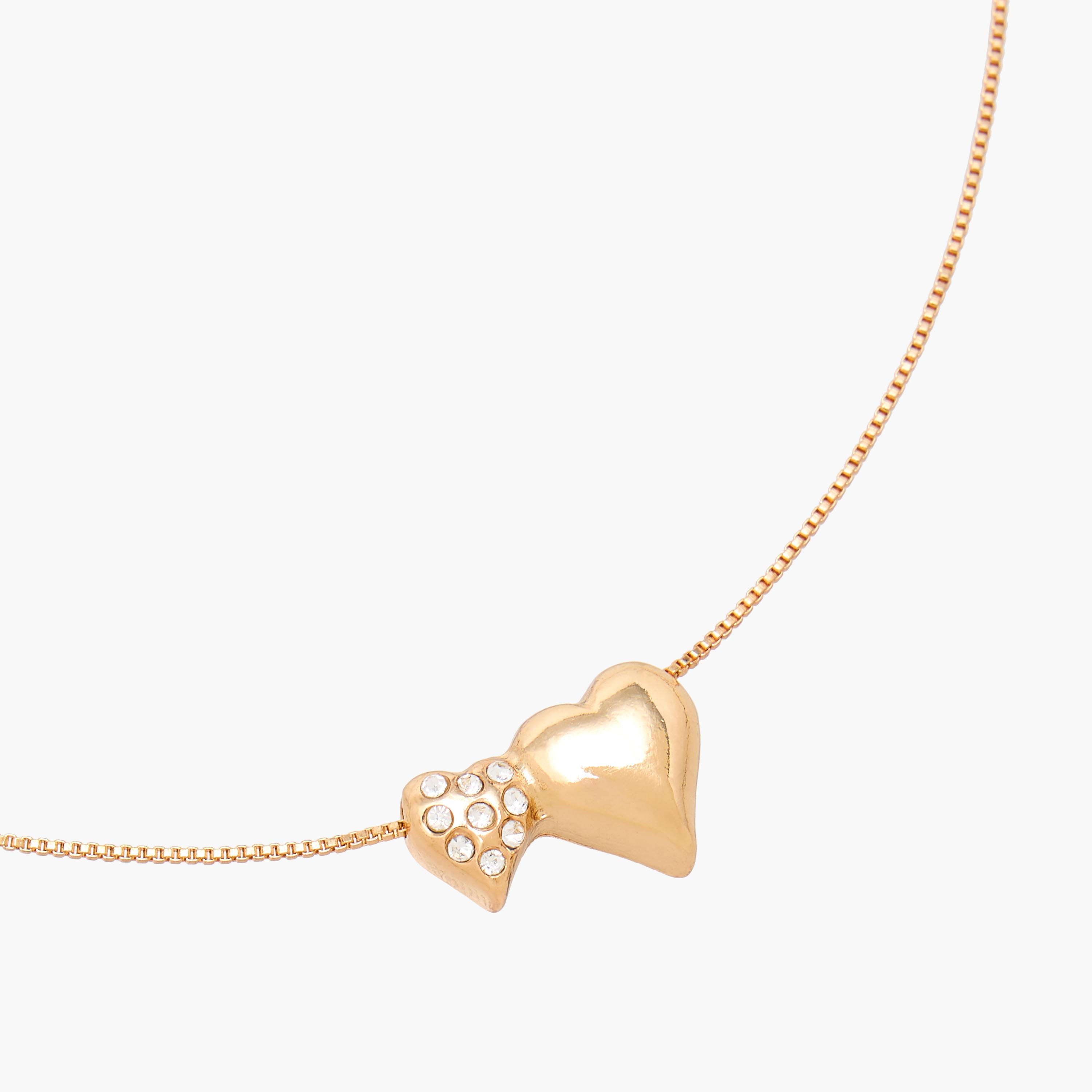 Gold Tone Embellished Heart Pendant Necklace-women-watchesandjewellery-jewellery-necklacesandpendants-image-4