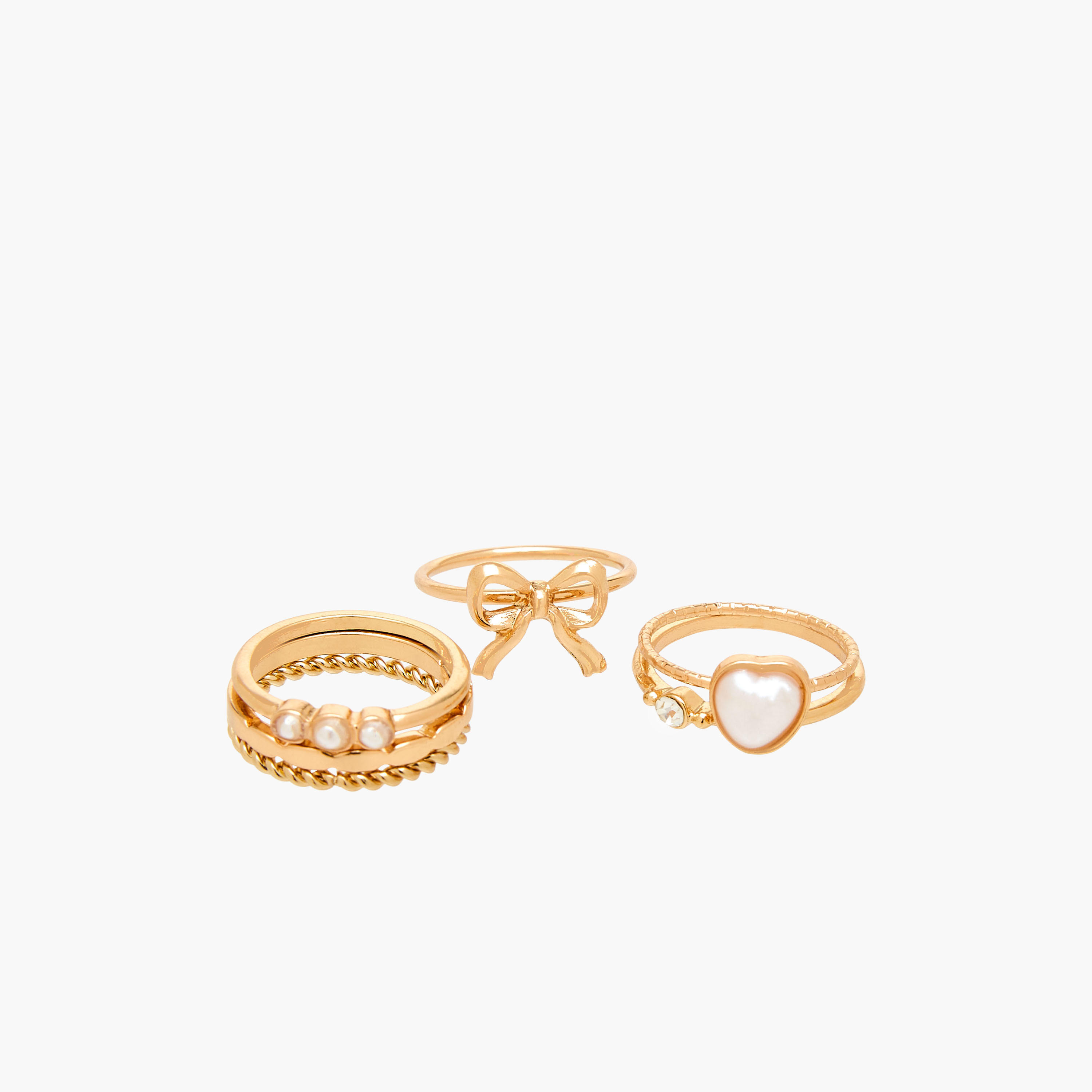 Set of 6 - Assorted Gold Tone Ring-women-watchesandjewellery-jewellery-rings-image-2