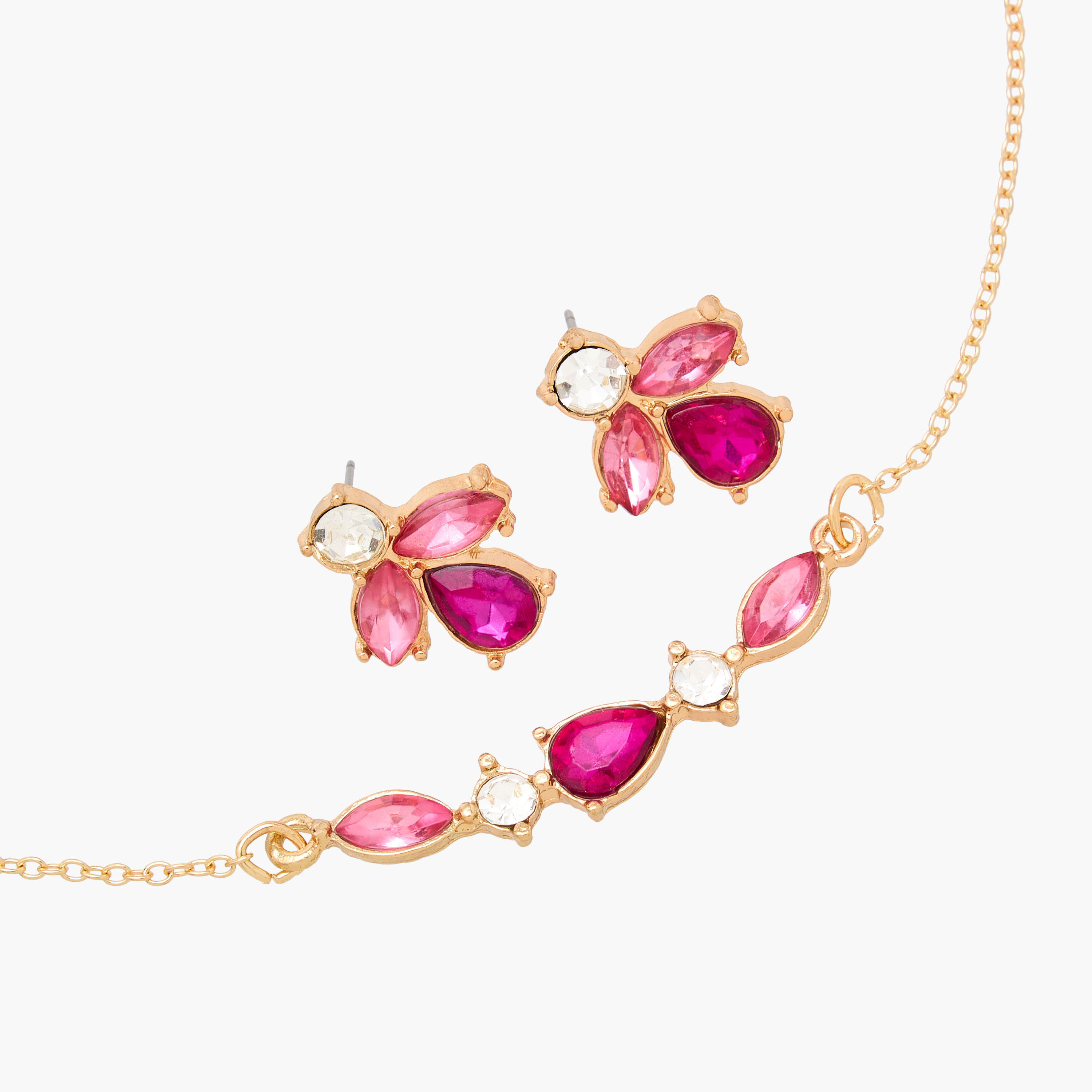 Set of 2 - Stone Embellished Necklace and Earrings-women-watchesandjewellery-jewellery-jewellerysets-image-3
