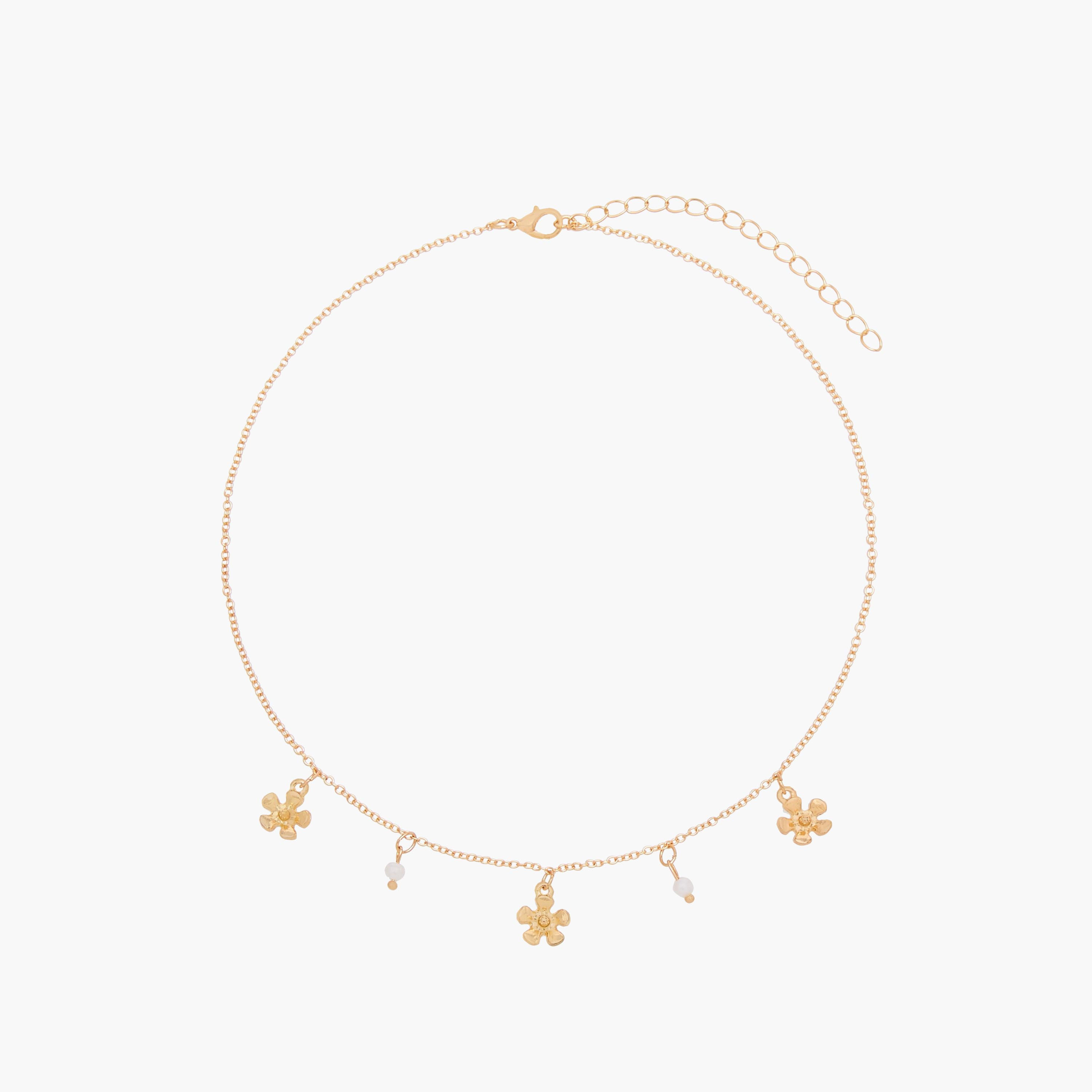 Gold Tone Necklace with Floral Charm-women-watchesandjewellery-jewellery-necklacesandpendants-image-1