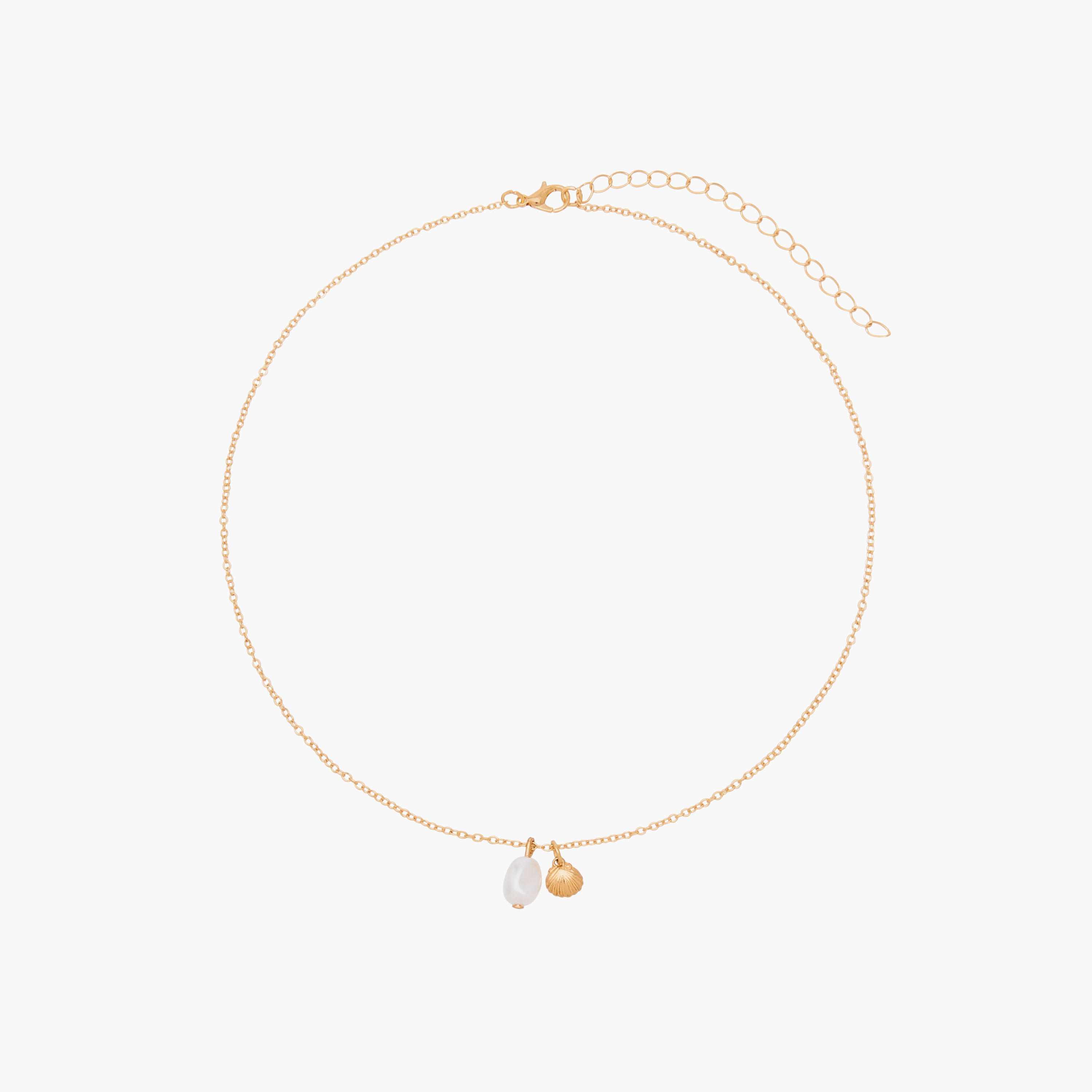 Gold Tone Shell Pearl Pendant Necklace-women-watchesandjewellery-jewellery-necklacesandpendants-image-1
