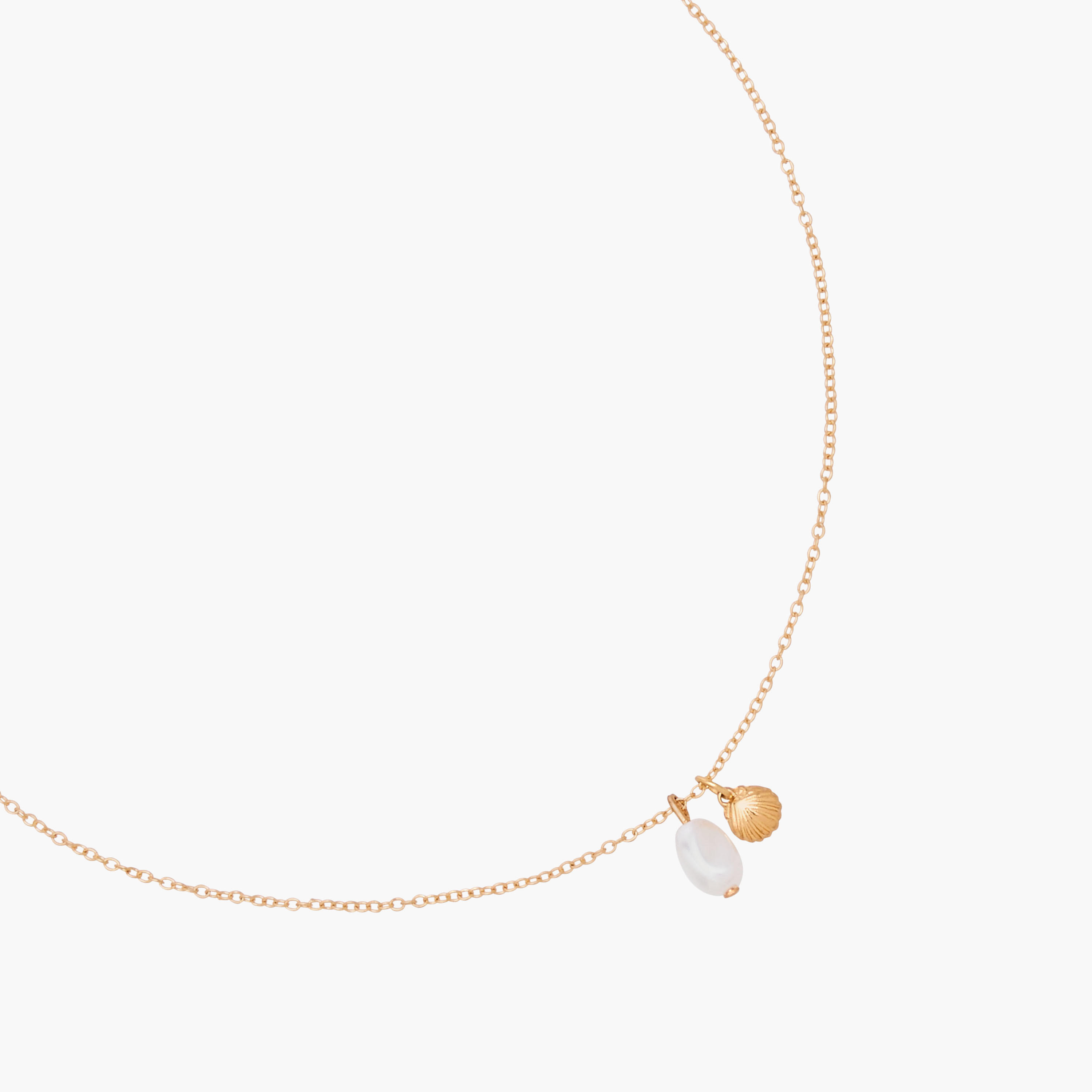Gold Tone Shell Pearl Pendant Necklace-women-watchesandjewellery-jewellery-necklacesandpendants-image-2