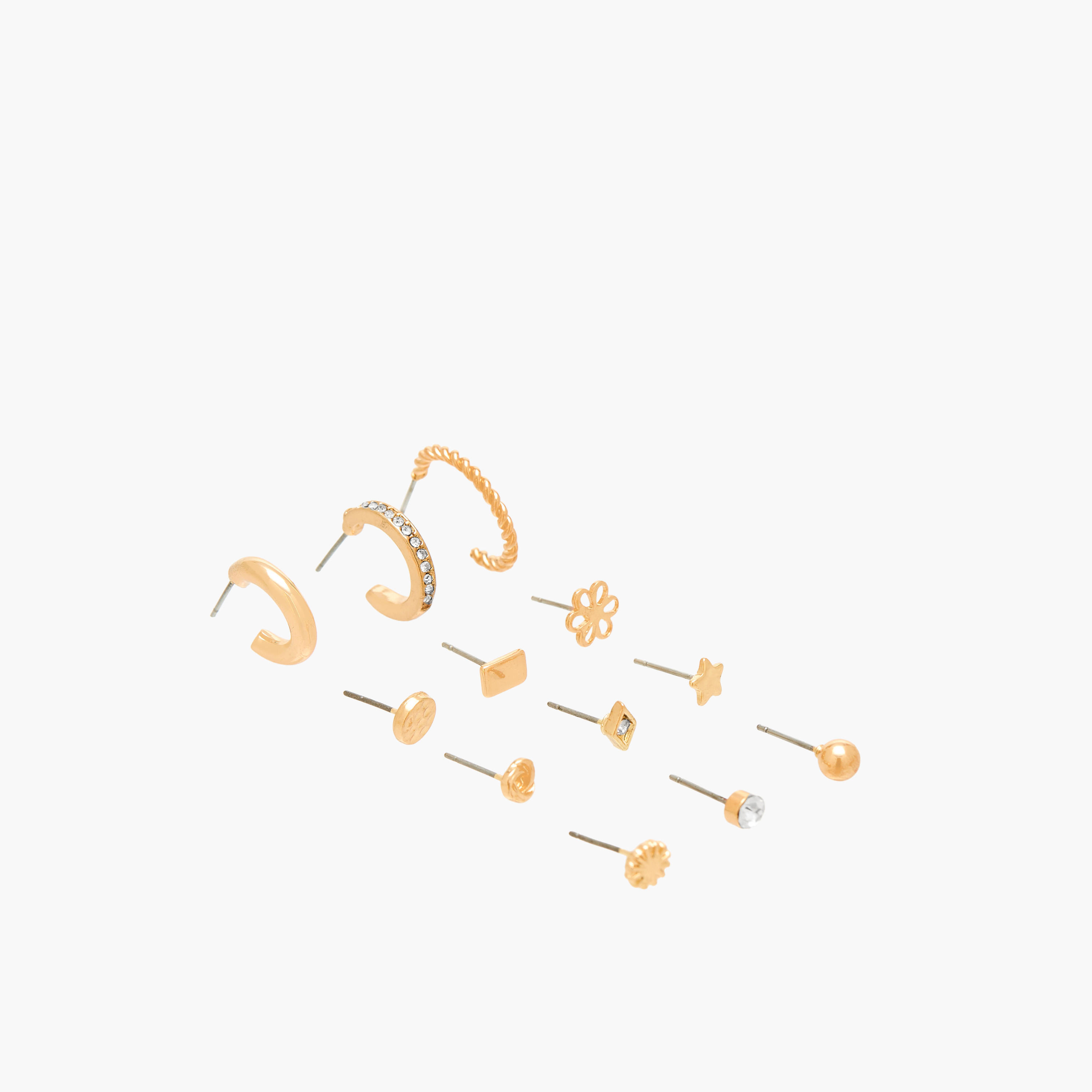 Pack of 12 Gold Tone Earrings with Pushback Closure-women-watchesandjewellery-jewellery-earrings-image-2