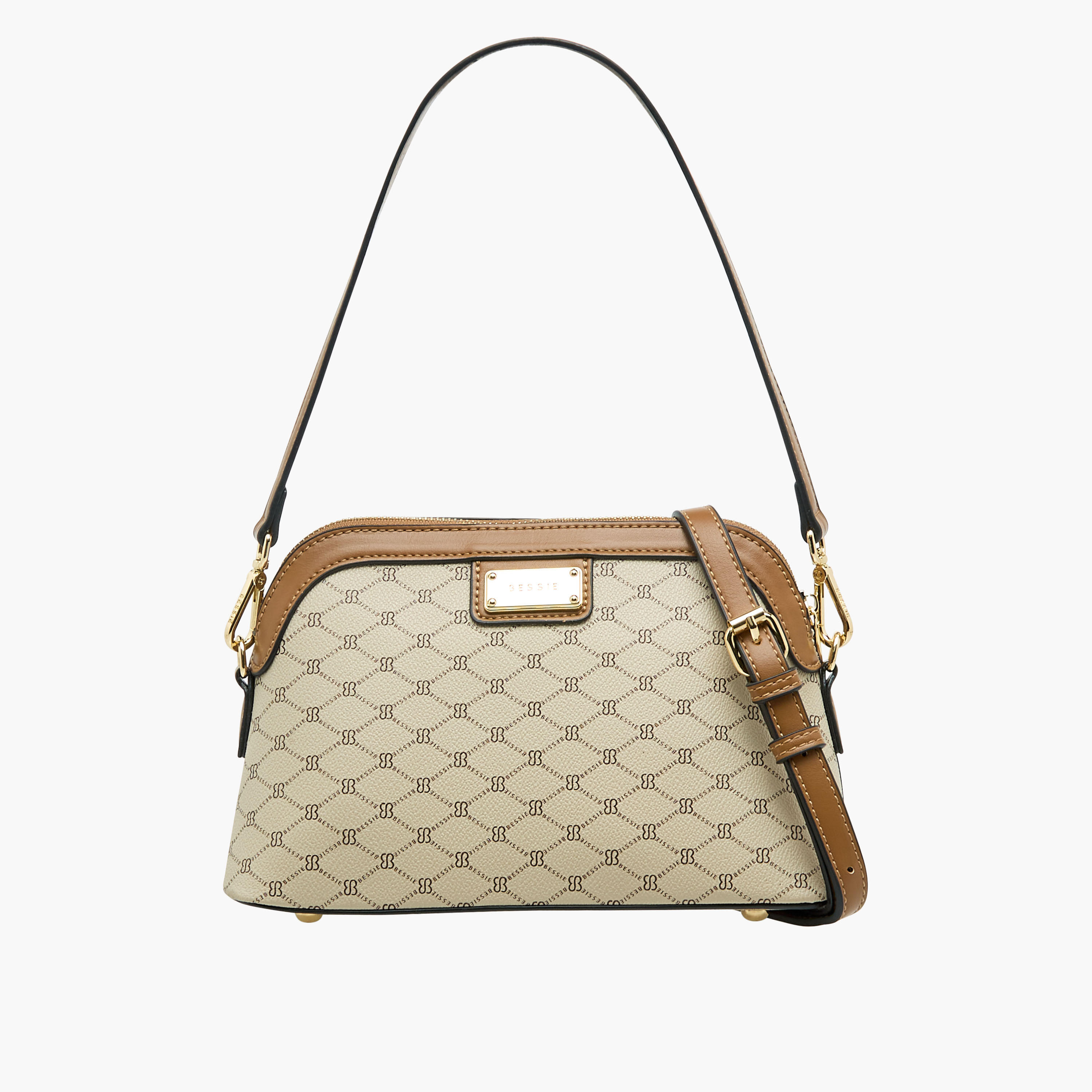 شنطة كروس بودي بحزام قابل للتعديل وطبعات مونوجرام من بيسي لندن-women-bagsandwallets-handbags-image-1