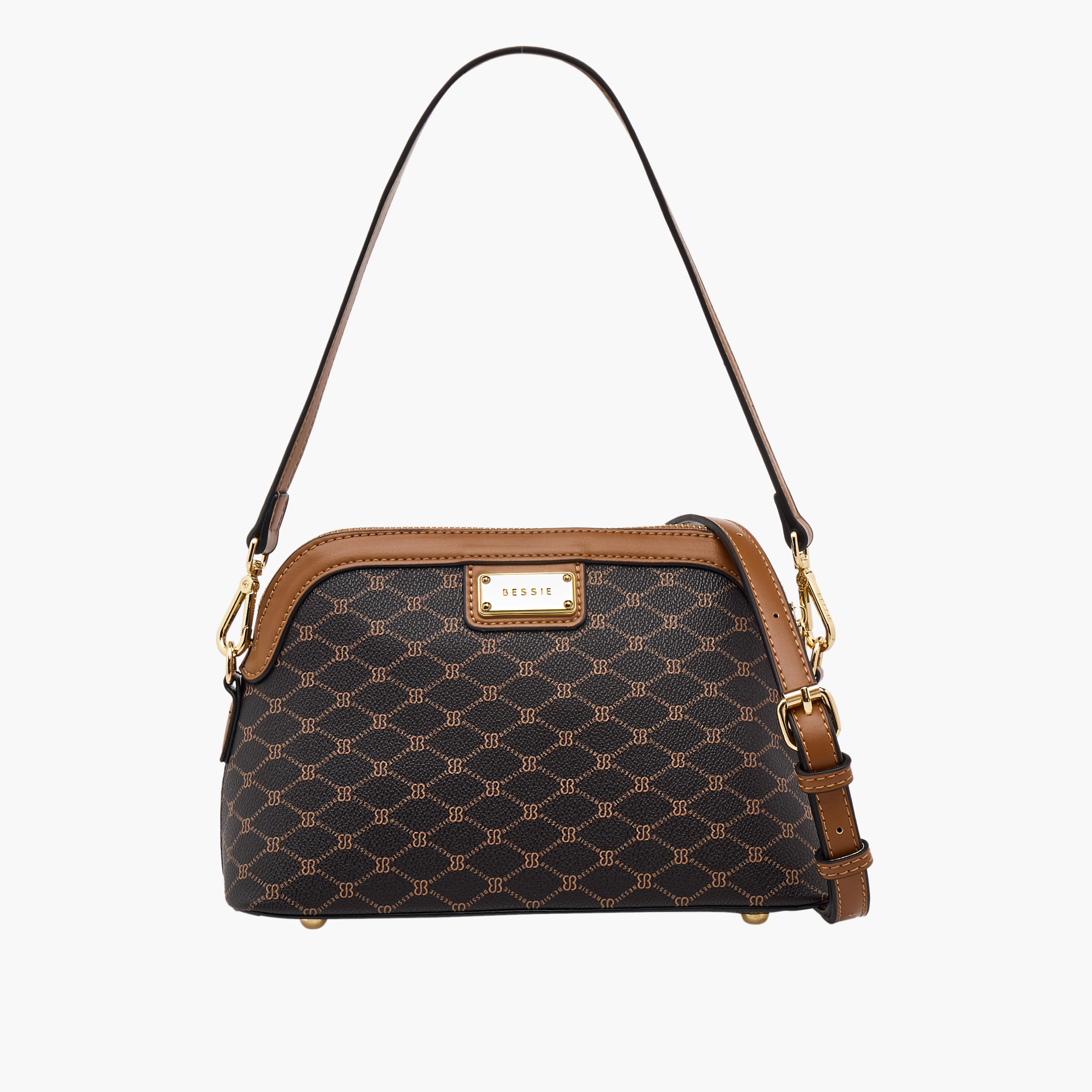 شنطة كروس بودي بحزام قابل للتعديل وطبعات مونوجرام من بيسي لندن-women-bagsandwallets-handbags-image-1