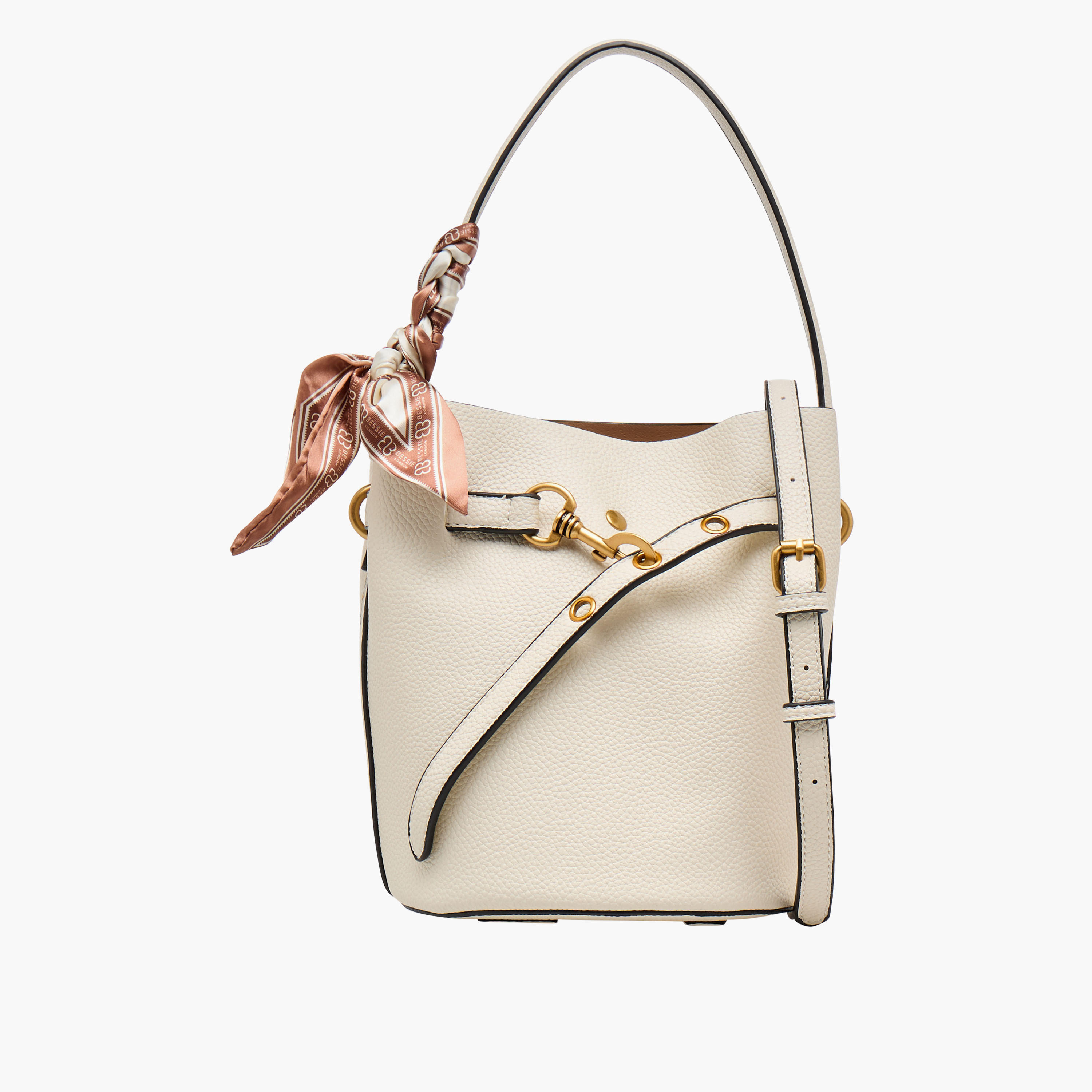 Bessie London Textured Bucket Bag with Scarf-women-bagsandwallets-handbags-image-1