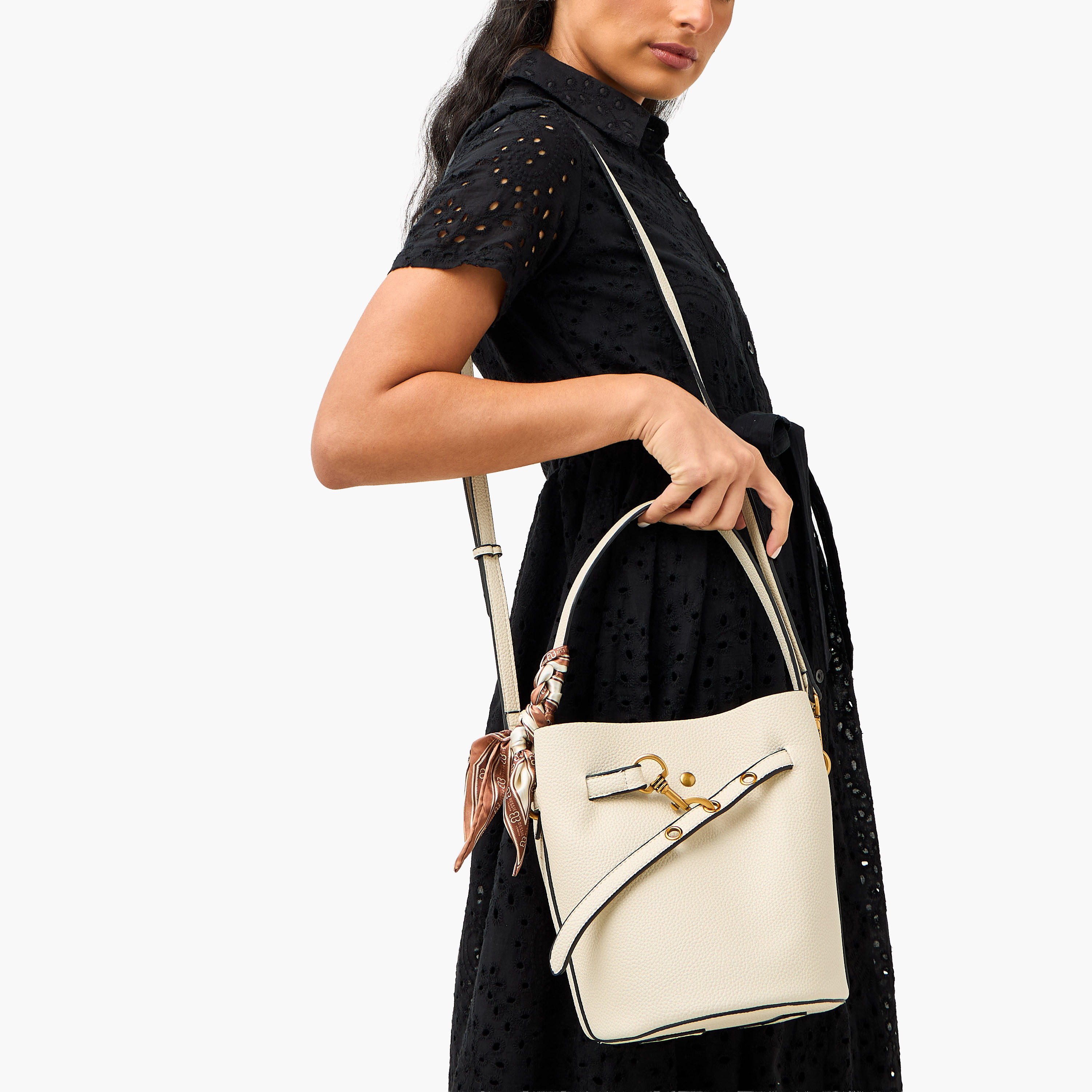 Bessie London Textured Bucket Bag with Scarf-women-bagsandwallets-handbags-image-2