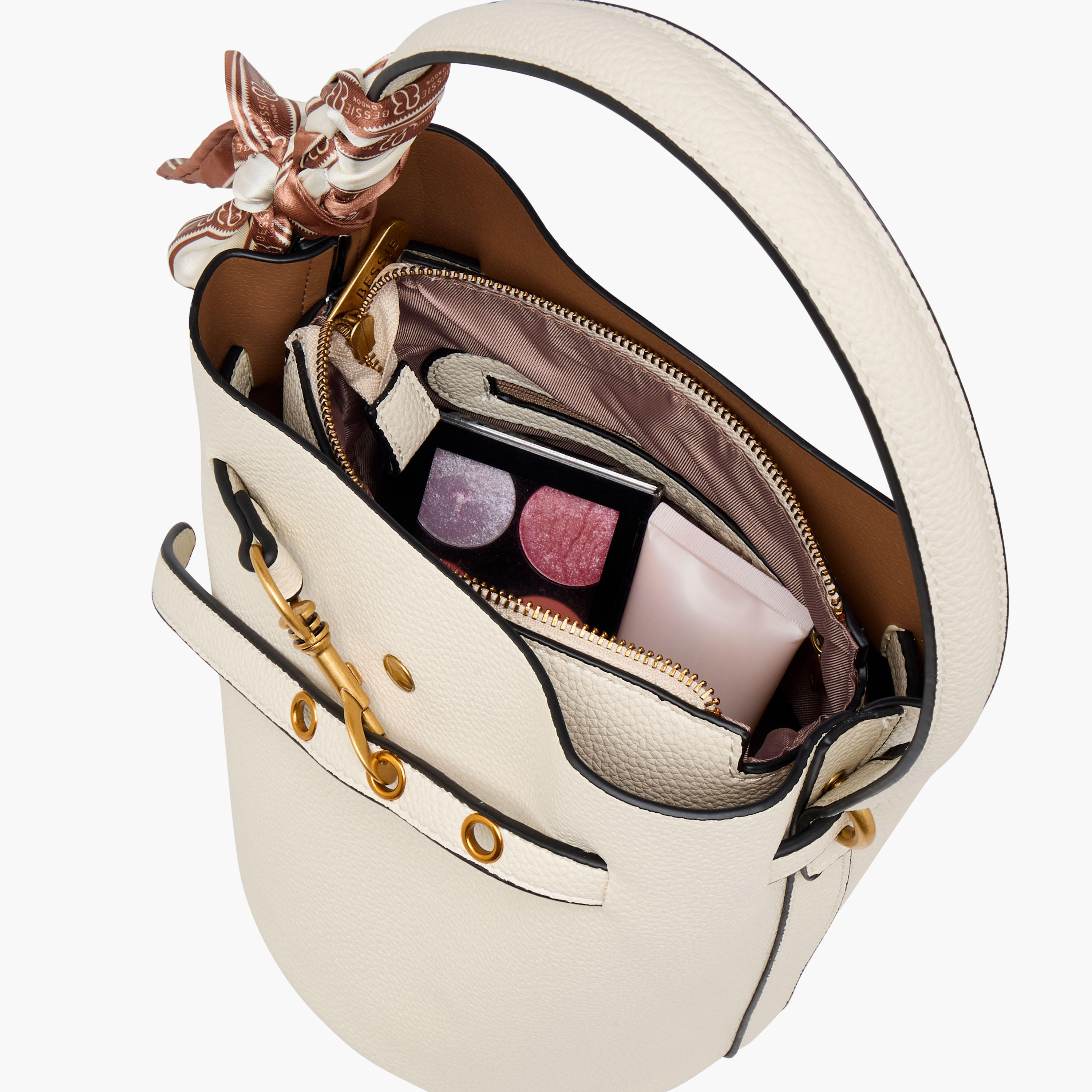 Bessie London Textured Bucket Bag with Scarf-women-bagsandwallets-handbags-image-8