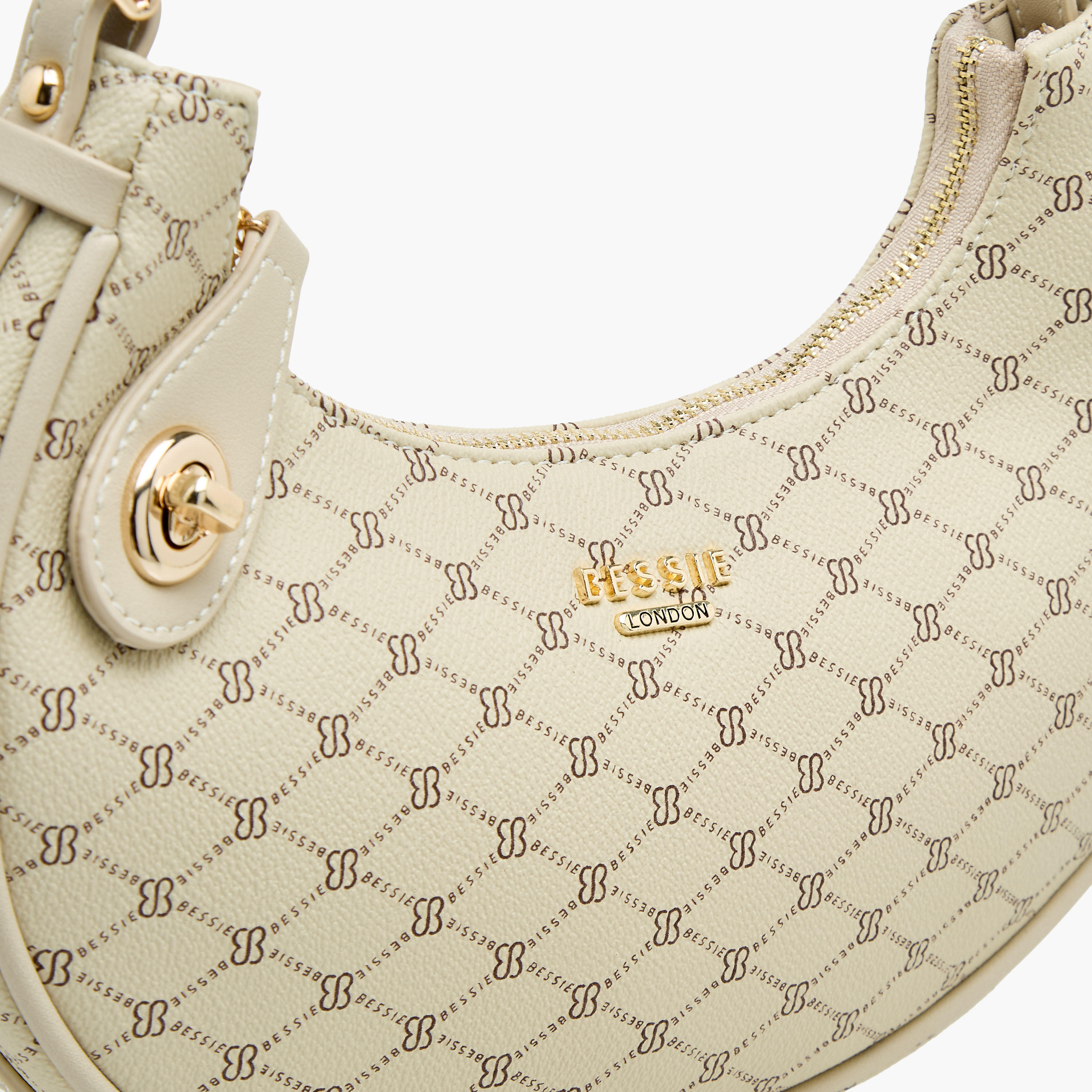 Bessie London Monogram Print Shoulder Bag with Detachable Strap-women-bagsandwallets-handbags-image-5