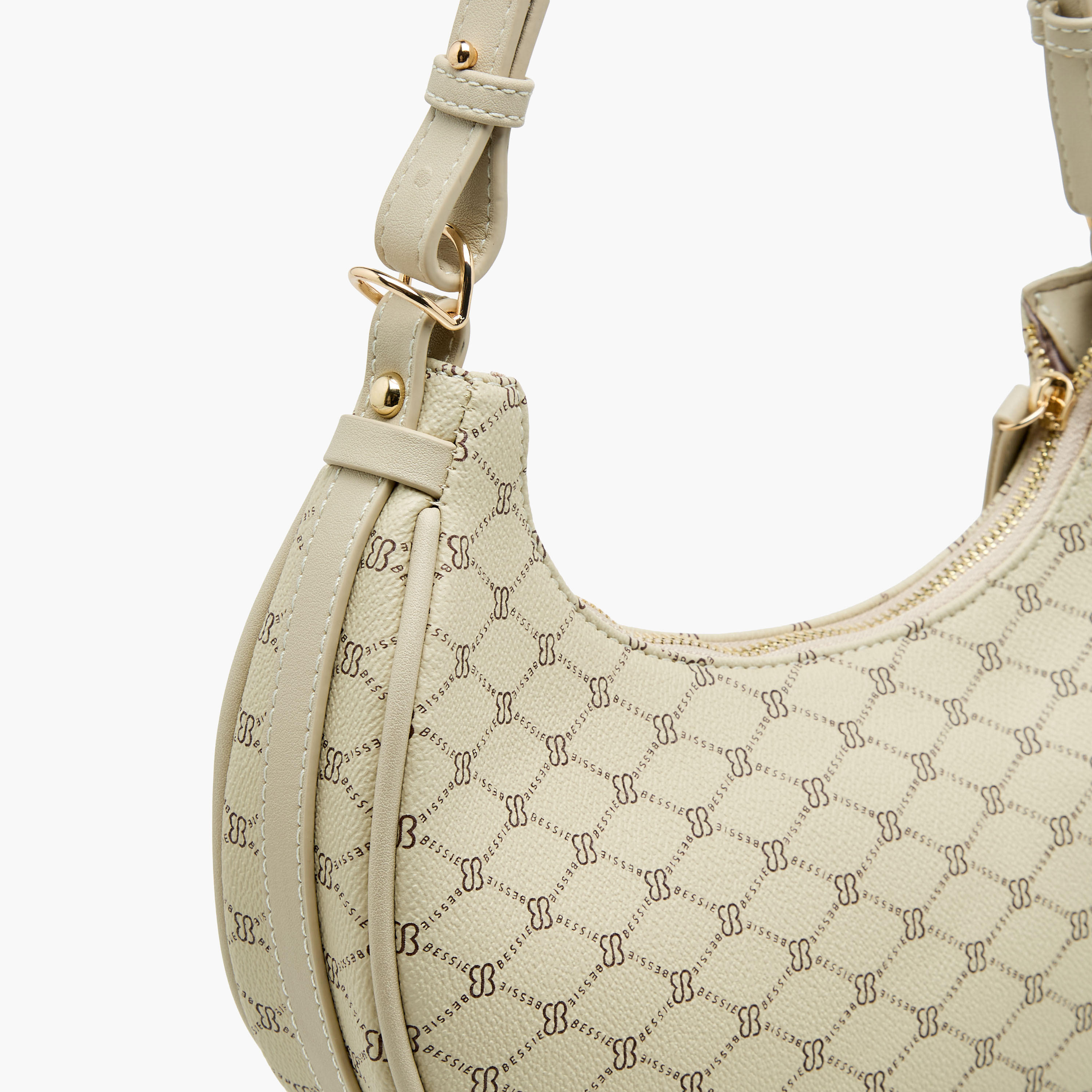 Bessie London Monogram Print Shoulder Bag with Detachable Strap-women-bagsandwallets-handbags-image-6