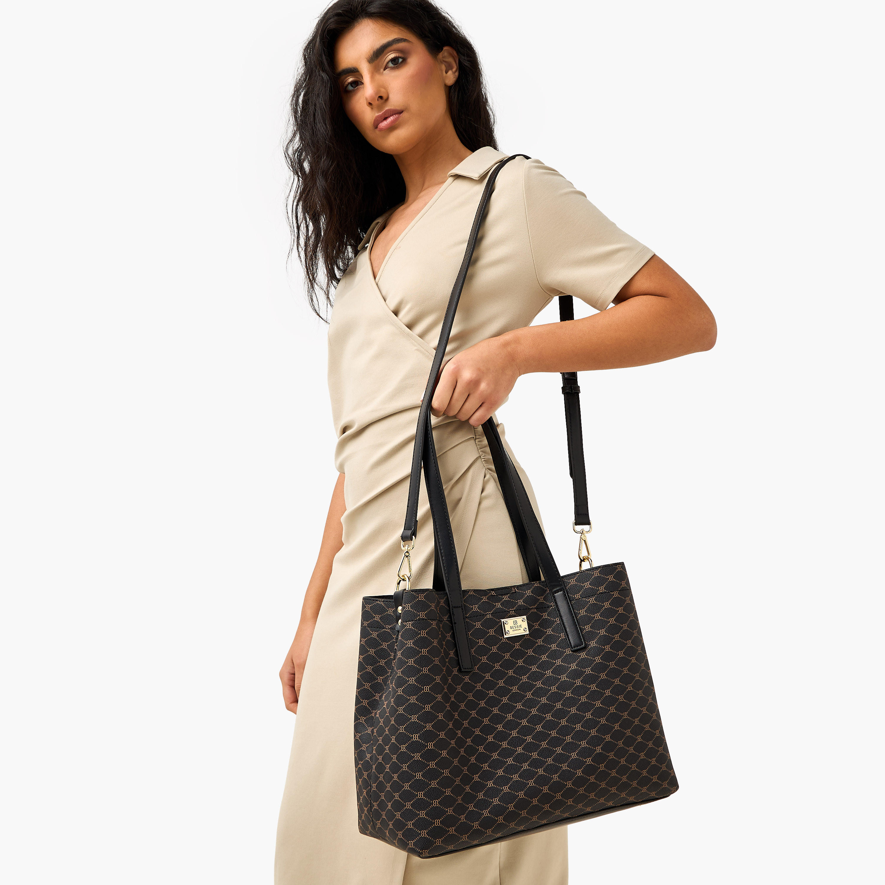 Bessie London Printed Tote Bag with Double Handle-women-bagsandwallets-handbags-image-2