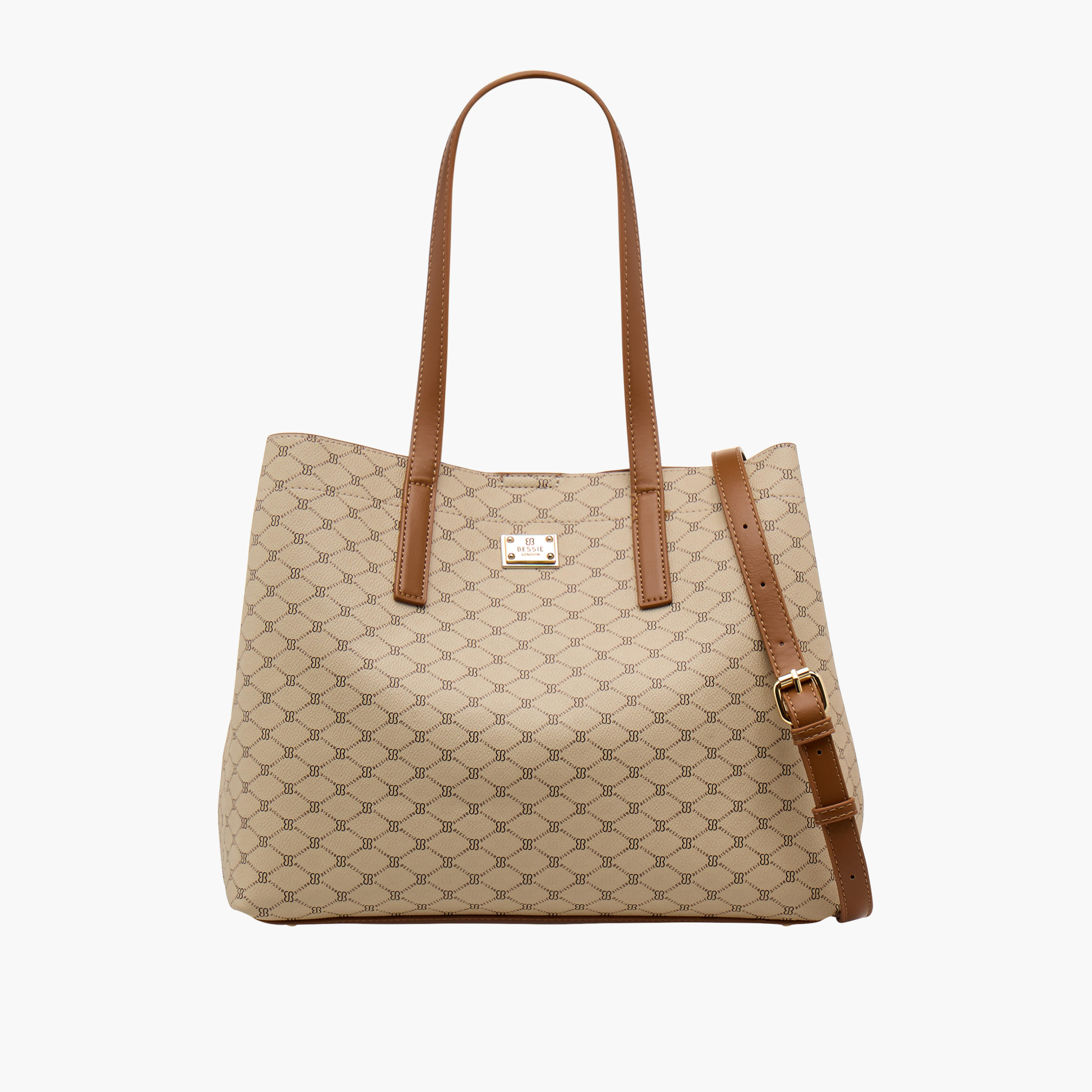 Bessie London Printed Tote Bag with Double Handle-women-bagsandwallets-handbags-image-1