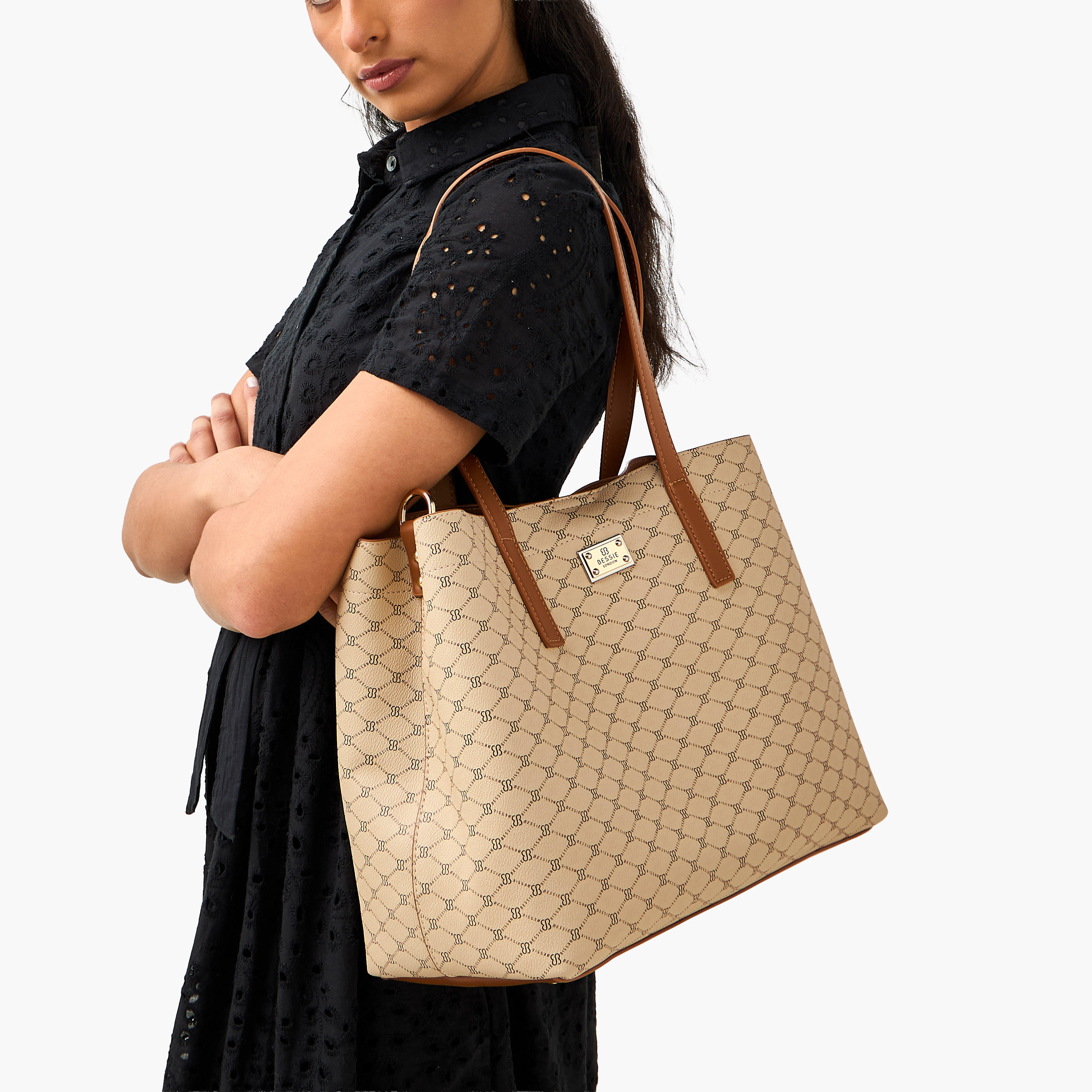 Bessie London Printed Tote Bag with Double Handle-women-bagsandwallets-handbags-image-8