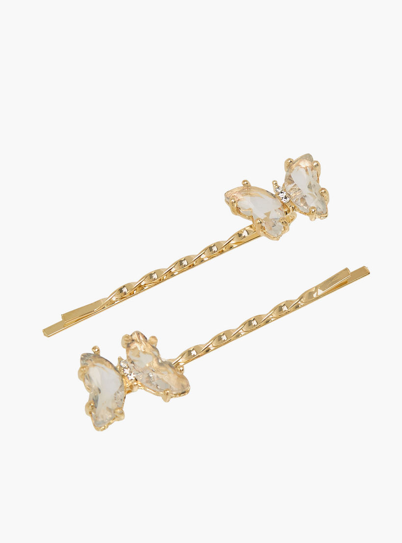 Pack of 2 Butterfly Hairpin with Stone Embellished Design-women-hairaccessories-hairpins-image-3