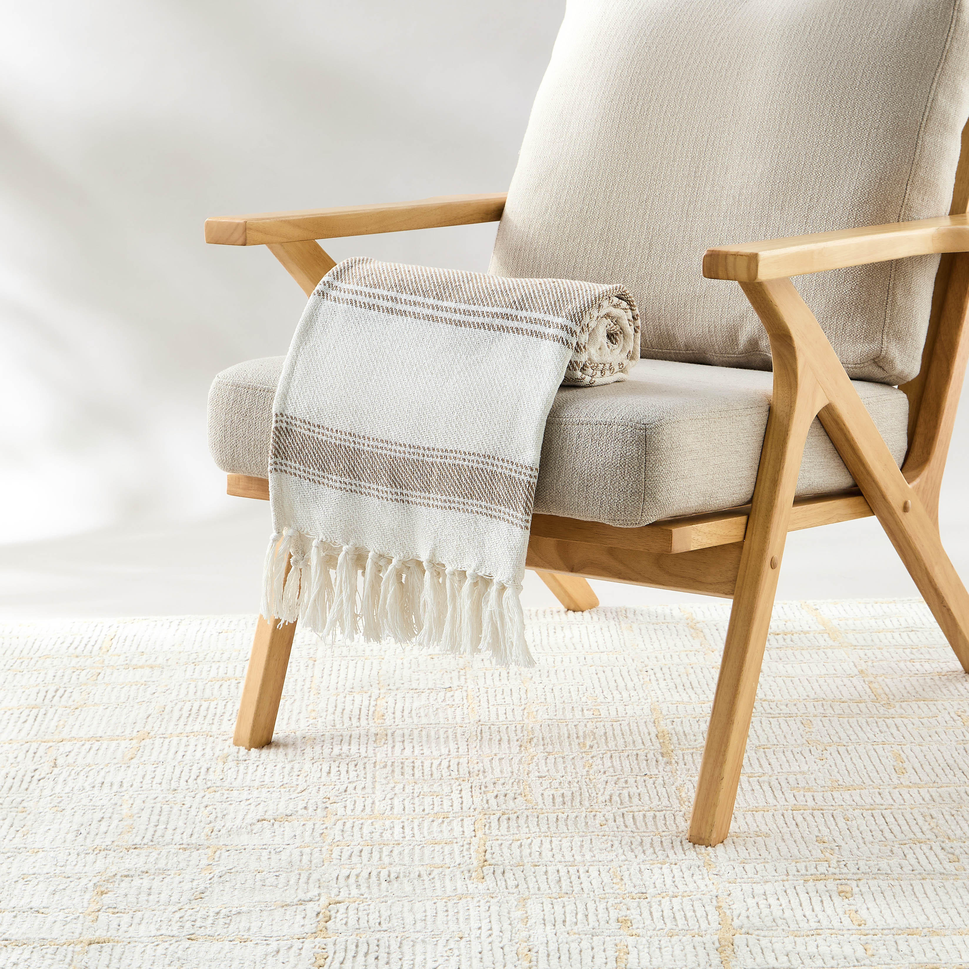 Striped Cotton Throw - 150x125 cms-household-cushionsandthrows-throwsandblankets-throws-image-1