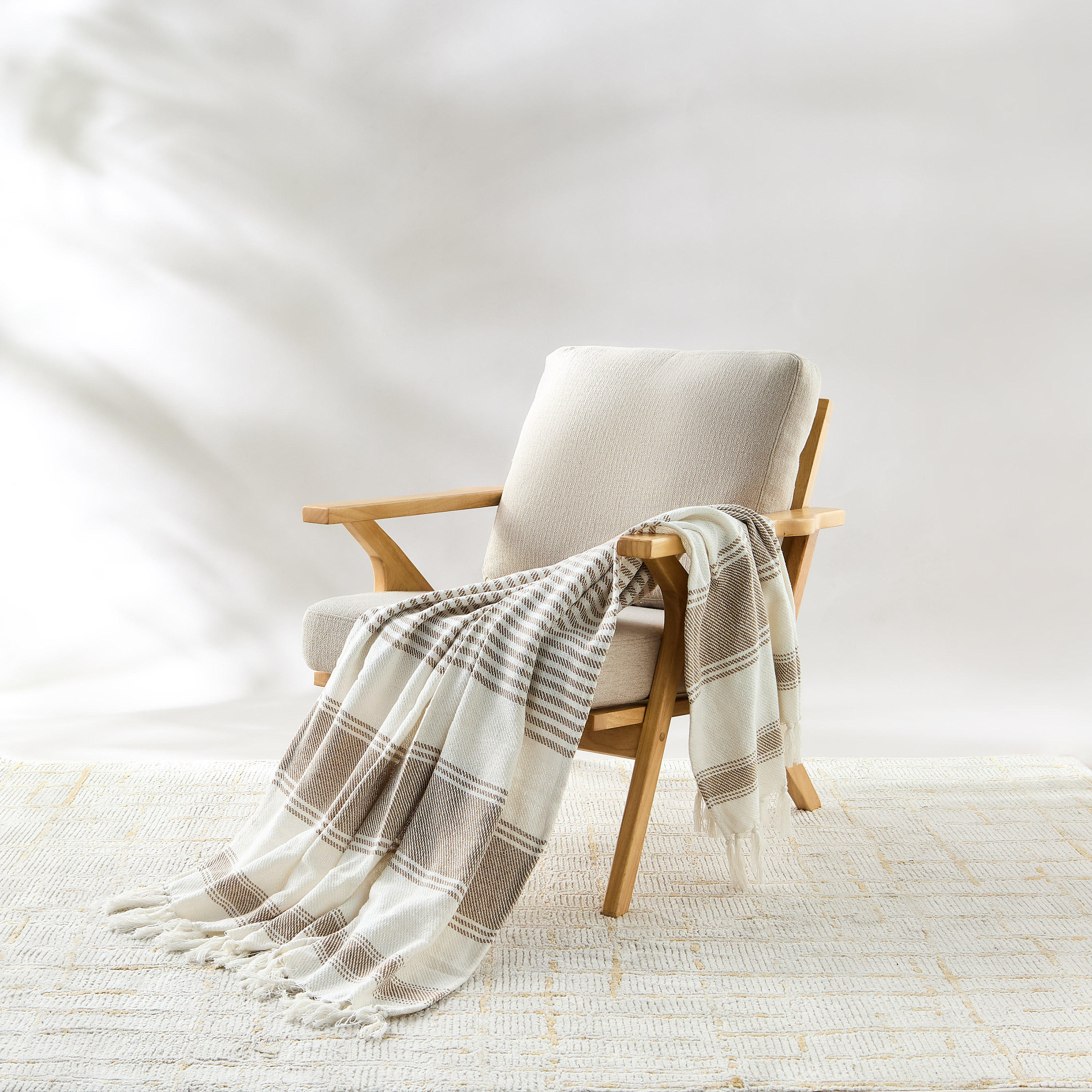 Striped Cotton Throw - 150x125 cms-household-cushionsandthrows-throwsandblankets-throws-image-2