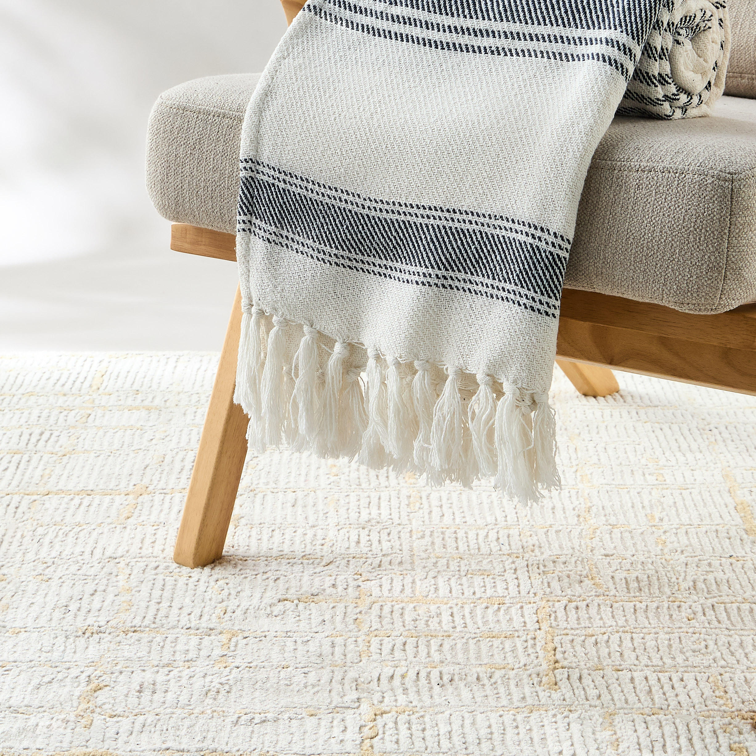 Striped Cotton Throw - 150x125 cms-household-cushionsandthrows-throwsandblankets-throws-image-3