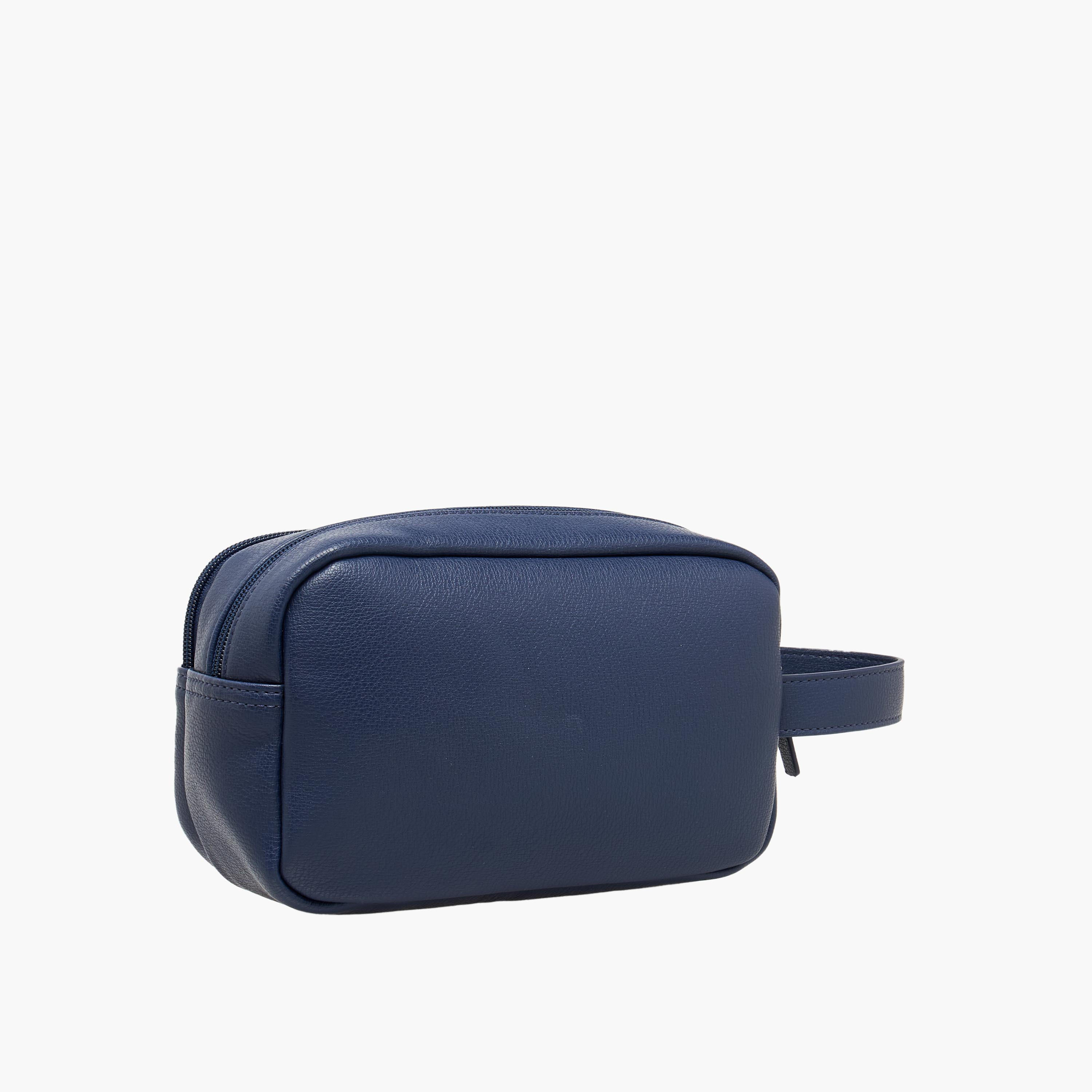 Duchini Solid Pouch with Zip Closure and Wristlet Strap-men-bags-image-3