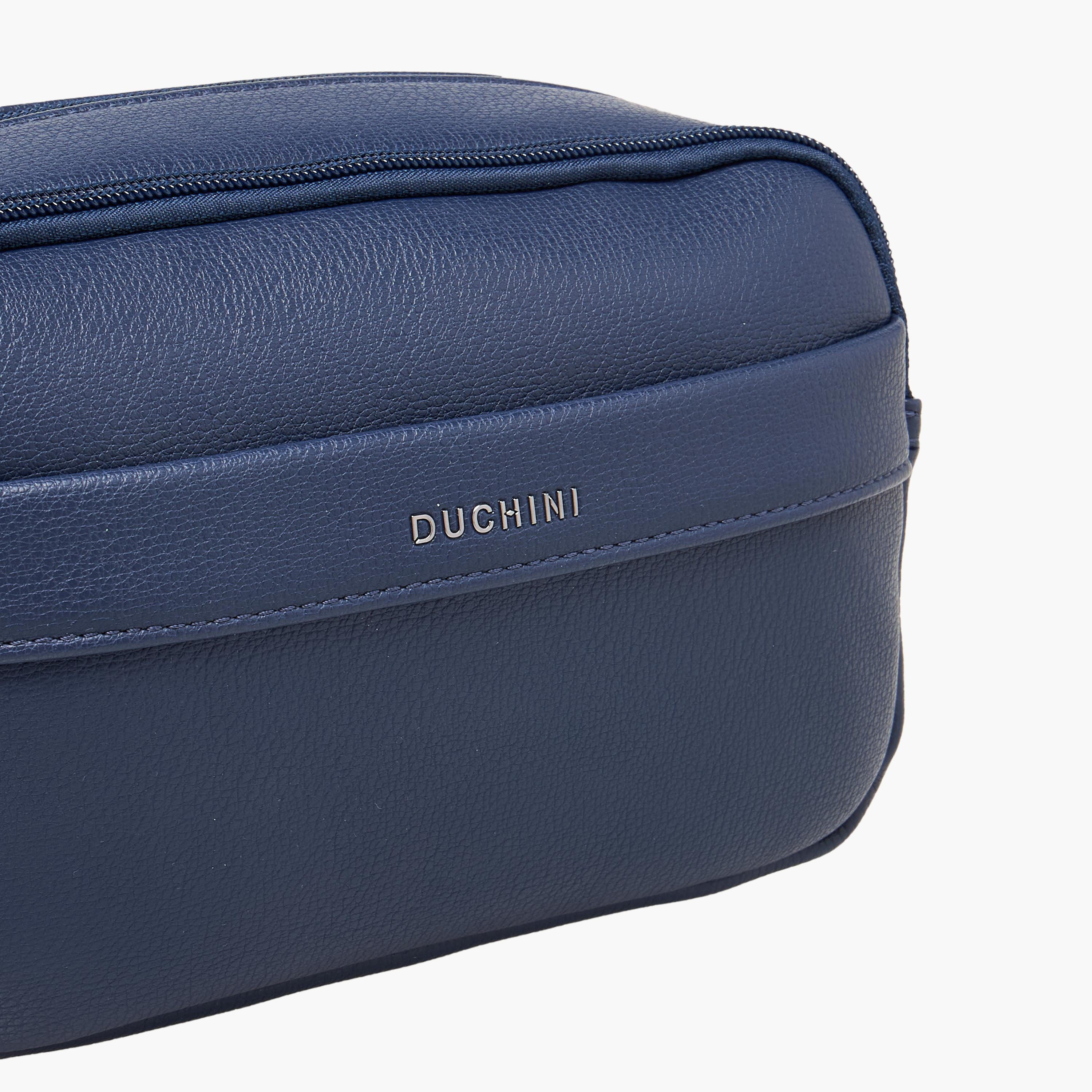 Duchini Solid Pouch with Zip Closure and Wristlet Strap-men-bags-image-5