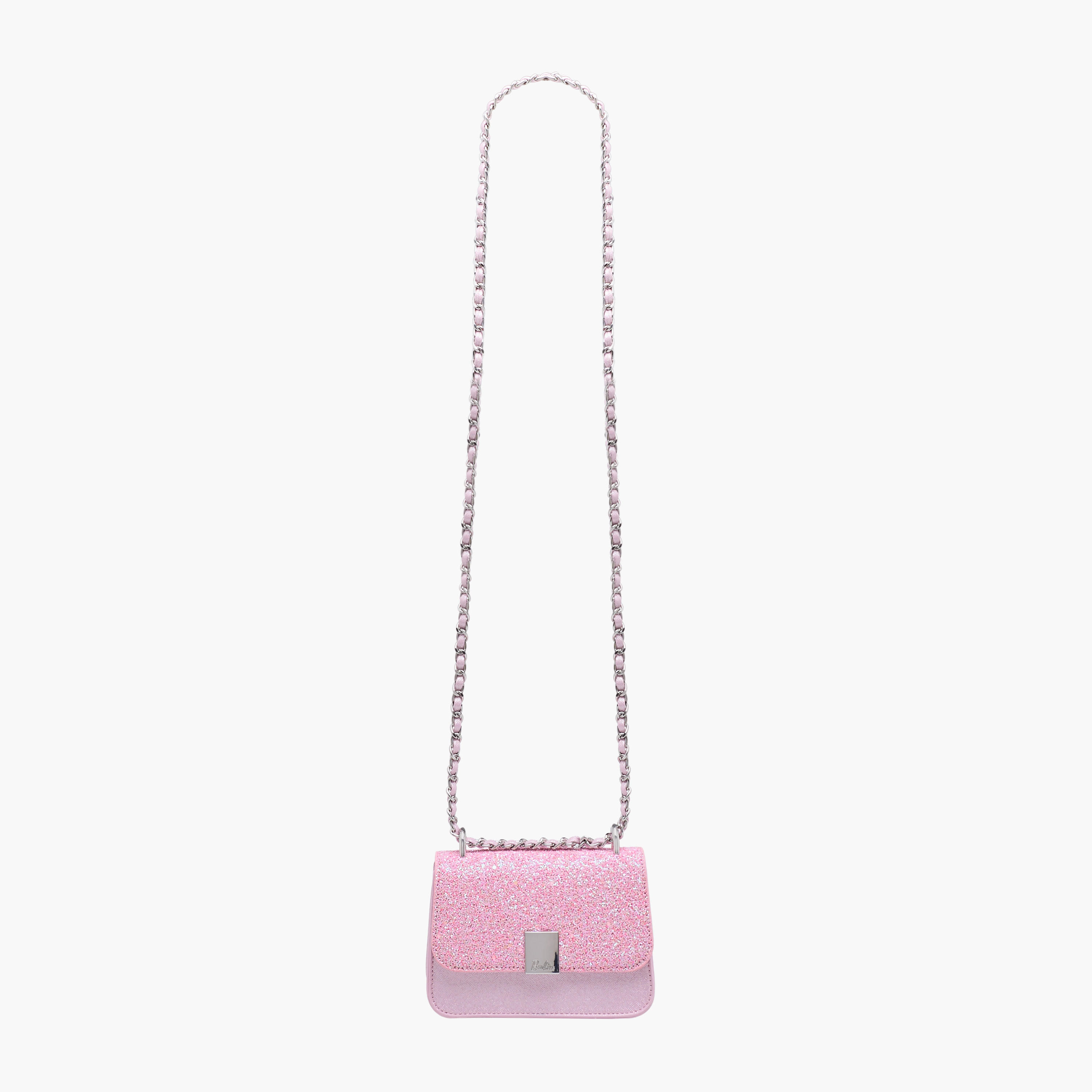 Barbie Glitter Embellished Crossbody Bag with Chain Strap-girls-accessories-bags-image-3