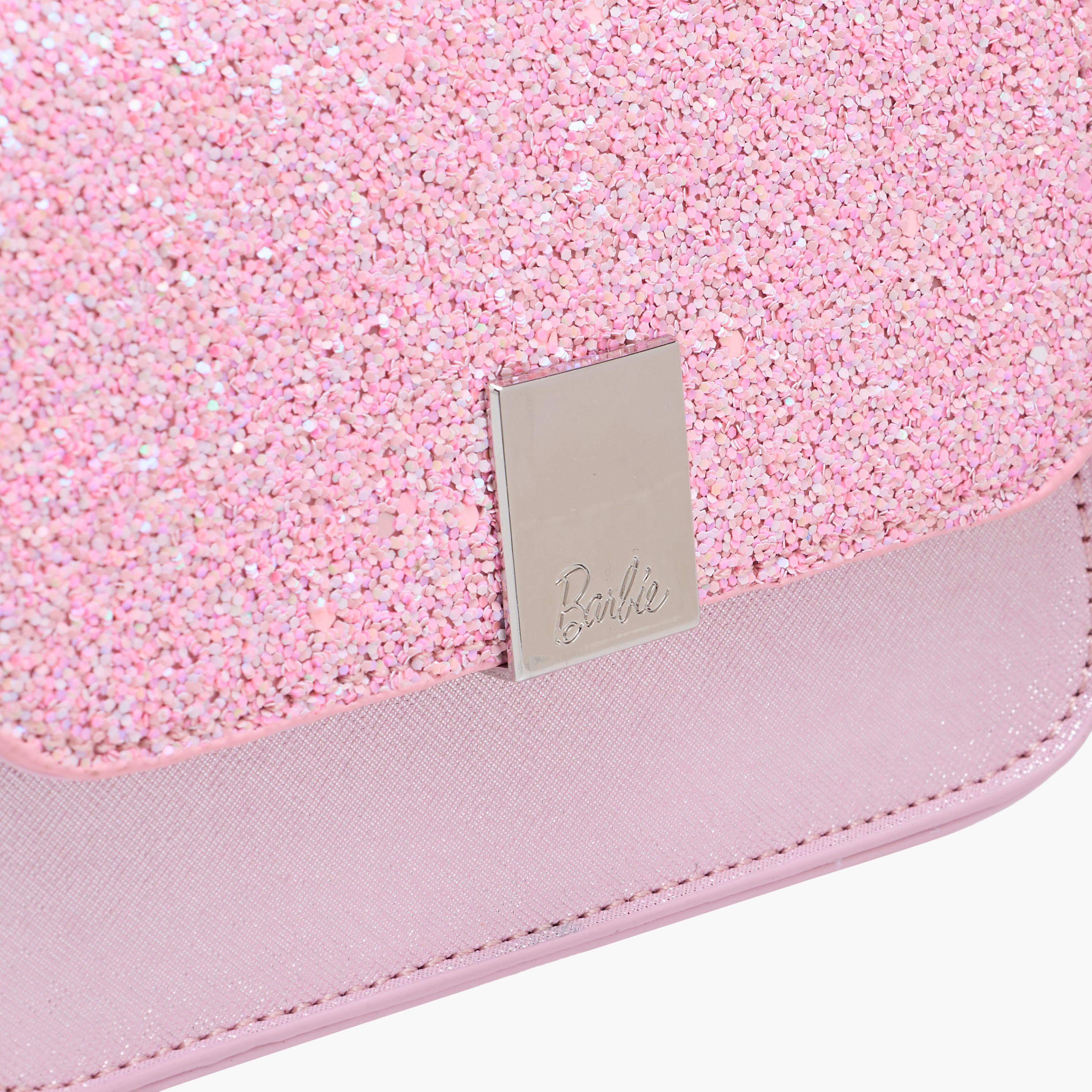 Barbie Glitter Embellished Crossbody Bag with Chain Strap-girls-accessories-bags-image-5