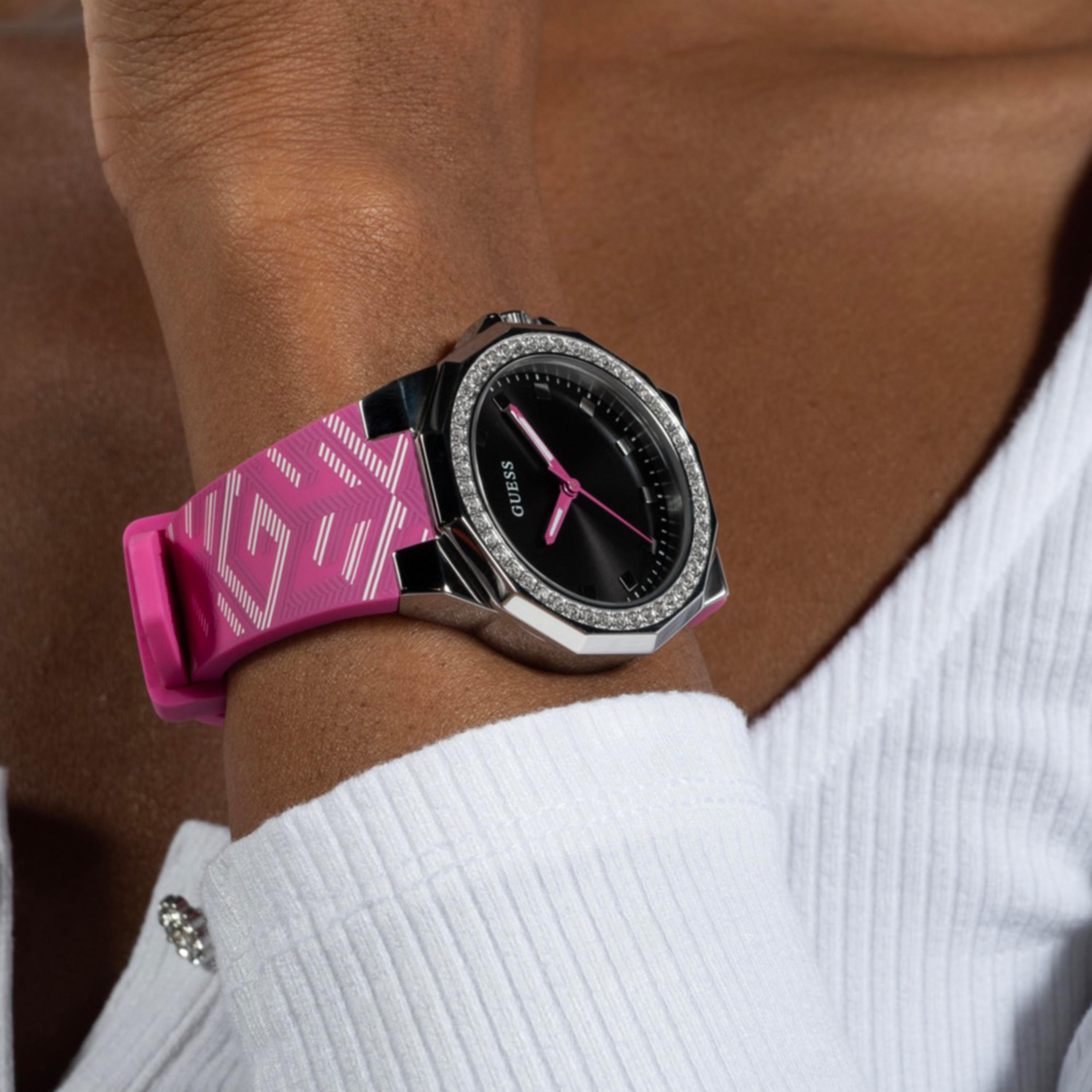 Guess Pink Silicone Strap Analog Watch-women-watchesandjewellery-watches-image-4