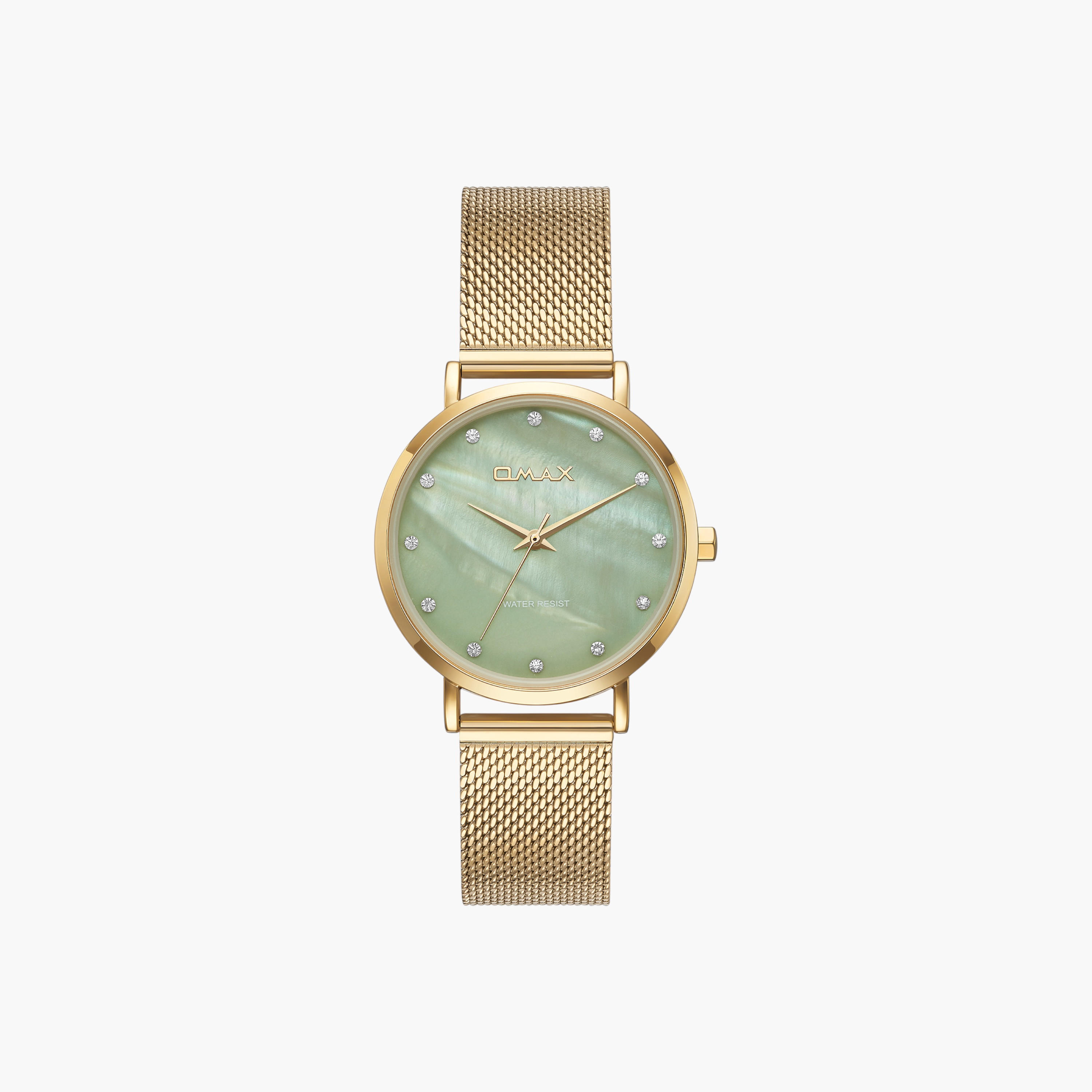OMAX Gold Tone Mesh Strap Watch-women-watchesandjewellery-watches-image-1